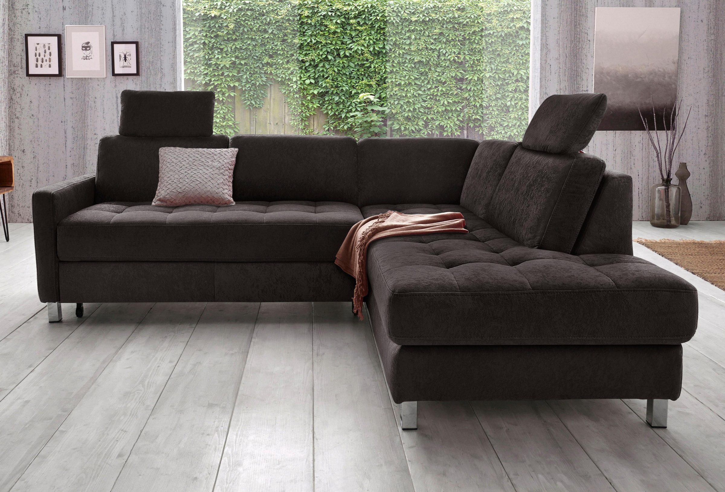 sit&more Ecksofa »Pablo L-Form«, wahlweise mit Bettfunktion günstig online kaufen
