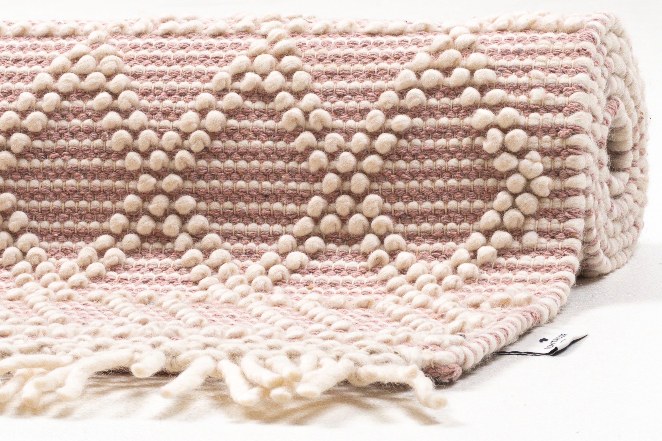 TOM TAILOR HOME Teppich »Colored Macrame«, rechteckig, 10 mm Höhe, Handweb Teppich, reine Wolle, handgewebt, mit Fransen, Scandi Design