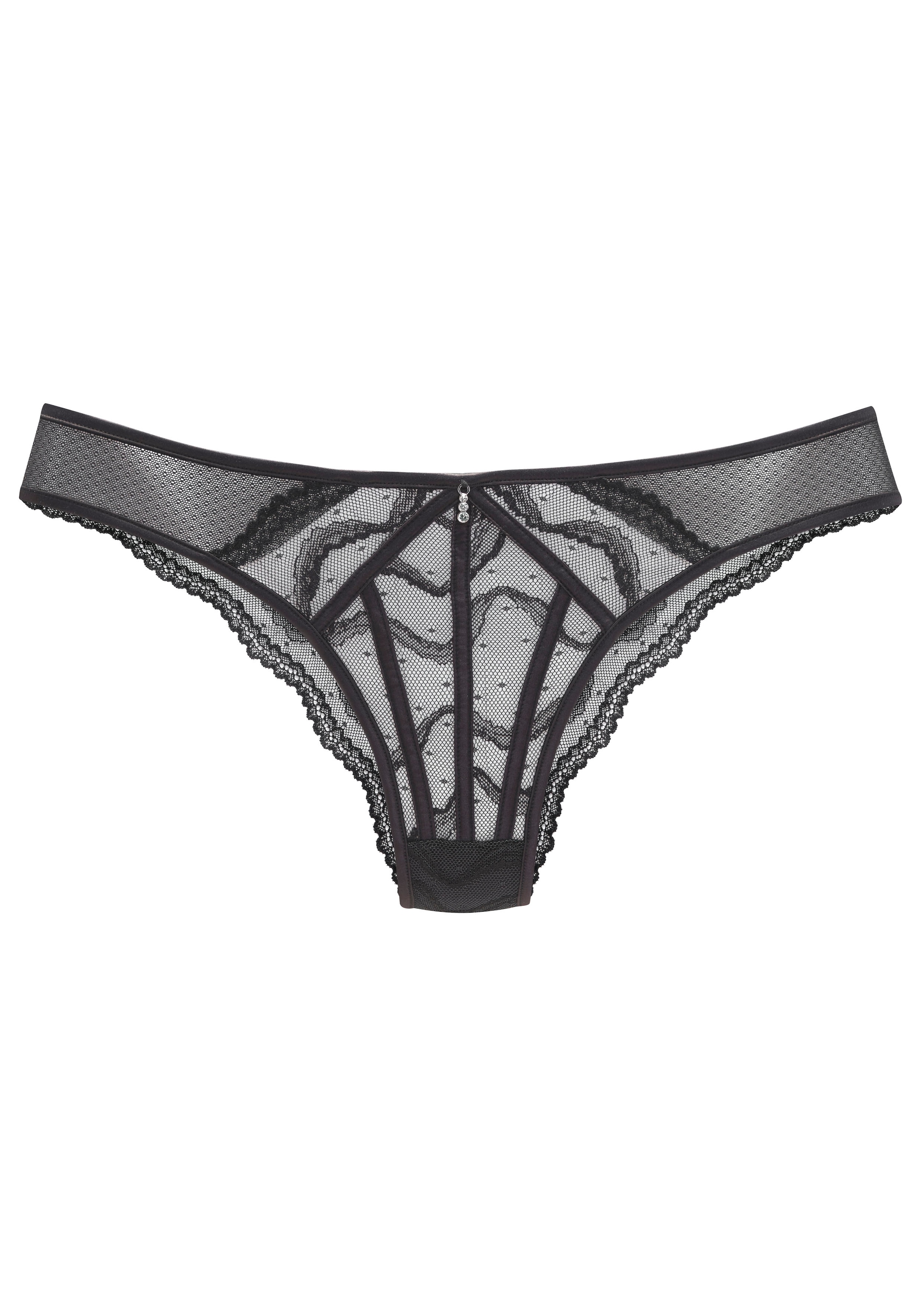 LASCANA Tanga, mit dekorativen Satinbändern, transparente Unterwäsche, Reizwäsche