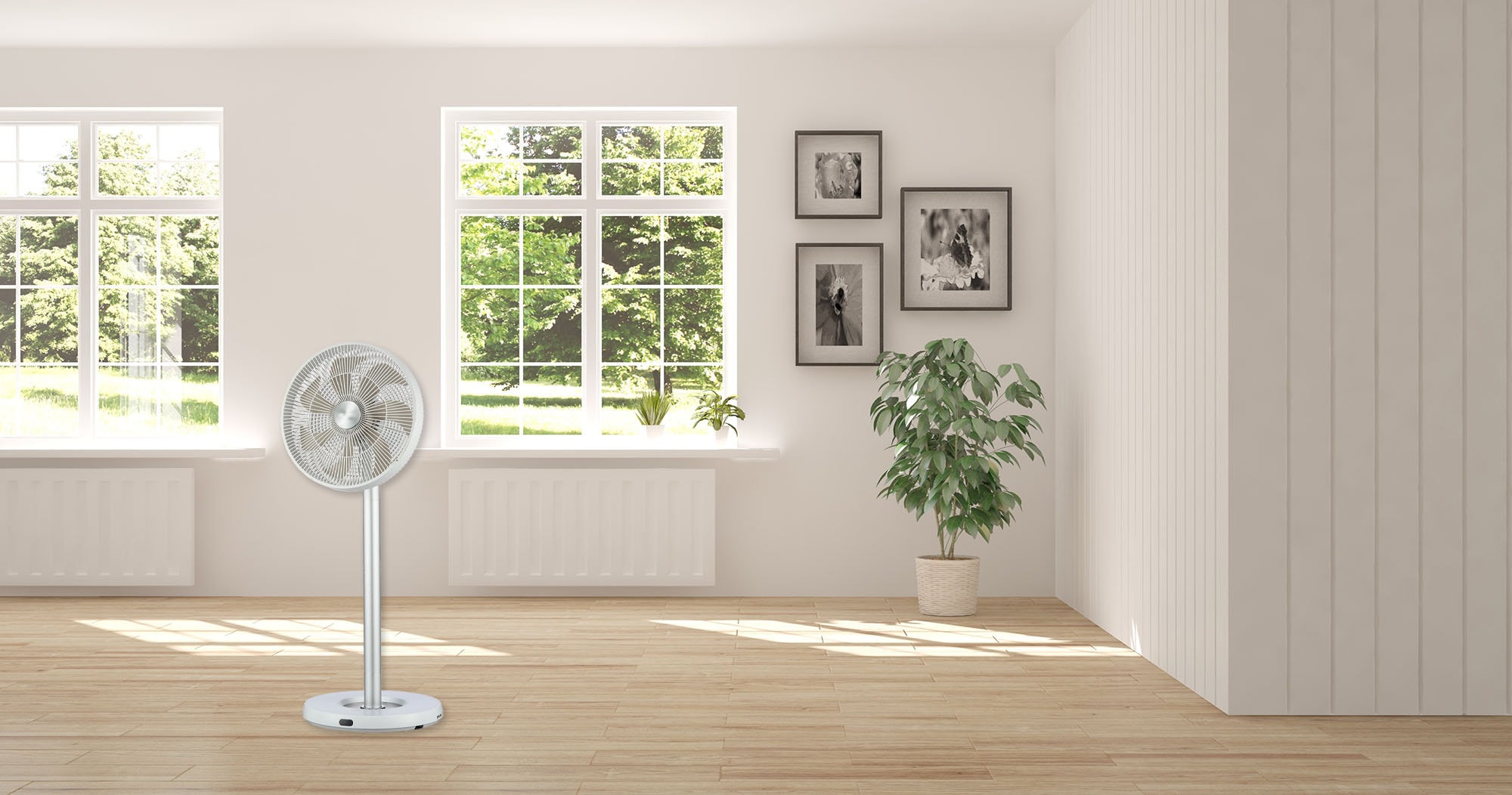 Sonnenkönig Standventilator »Flex Fan, höhenverstellbar, 12 Stufen, praktisch verstaubar,«, bis 8h Timer, Schlafmodus, Fernbedienung, modernes Design