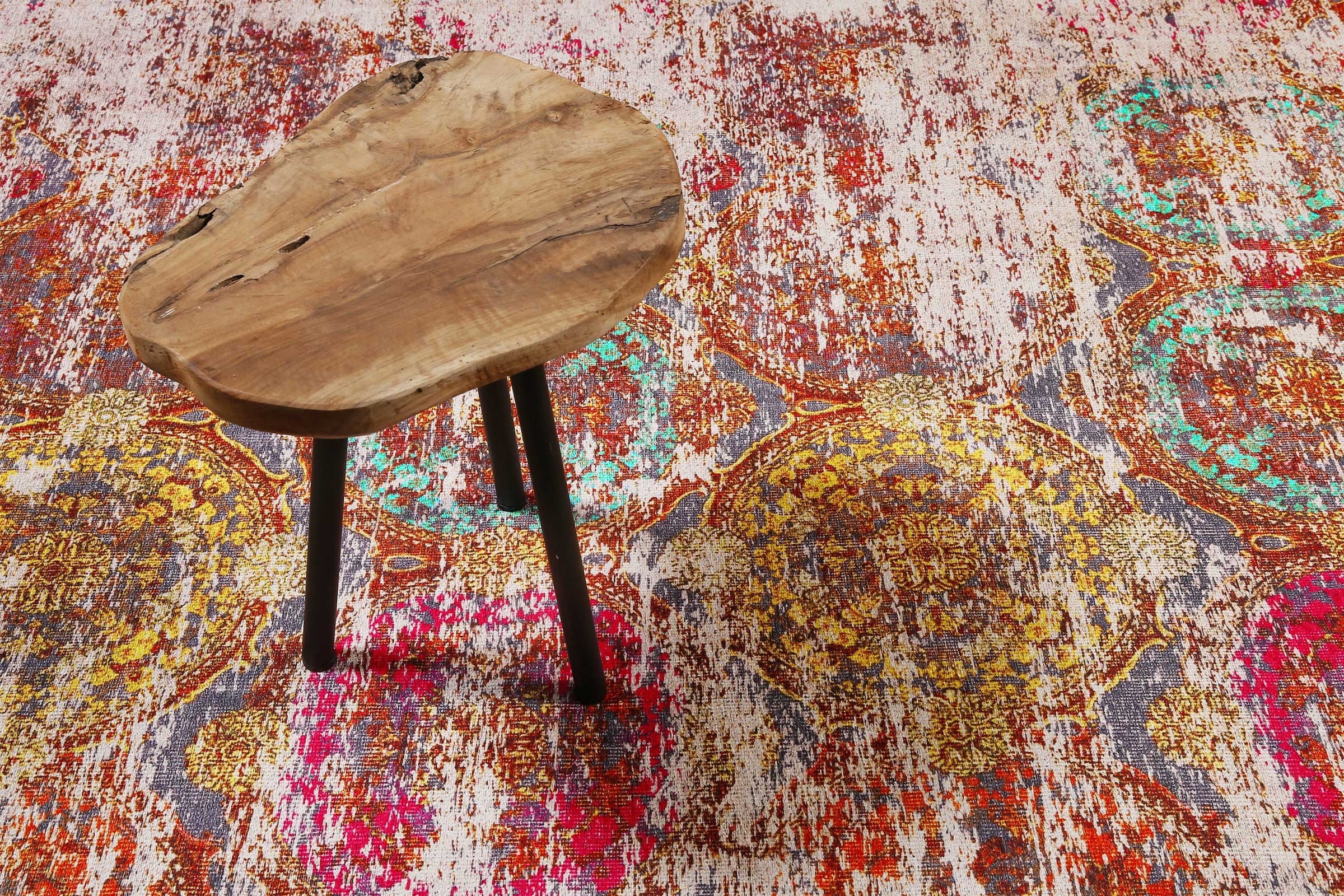 Wecon home Teppich »Focus« rechteckig 6 mm Höhe Vintage, Baumwolle, Kurzflor, Wohnzimmer, Schlafzimmer, pflegeleicht