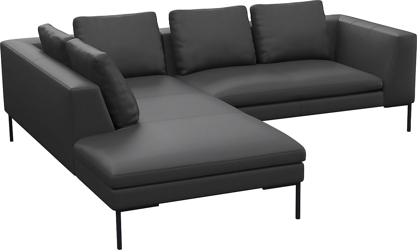 FLEXLUX Ecksofa »Loano, superbequemer Sitzkomfort durch Kaltschaum im Sitz, L-Form«, modernes Sofa, frei im Raum stellbar, lose Kissen, hoher Fuß