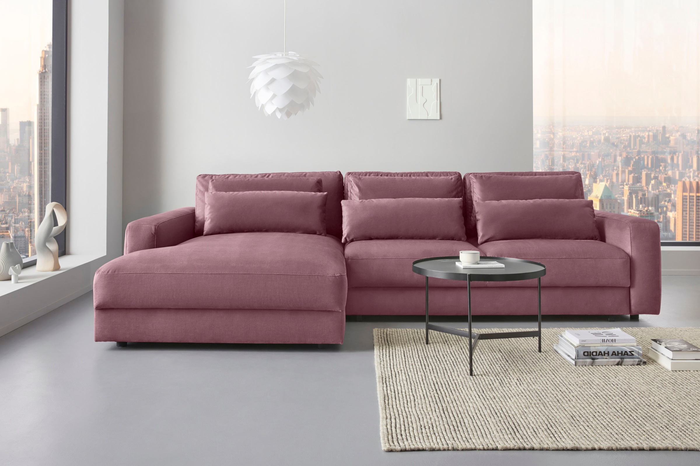 Places of Style Ecksofa »Bloomfield, bequem und elegant, OTTOs Choice, L-Form«, wahlweise mit Bettfunktion und Bettkasten