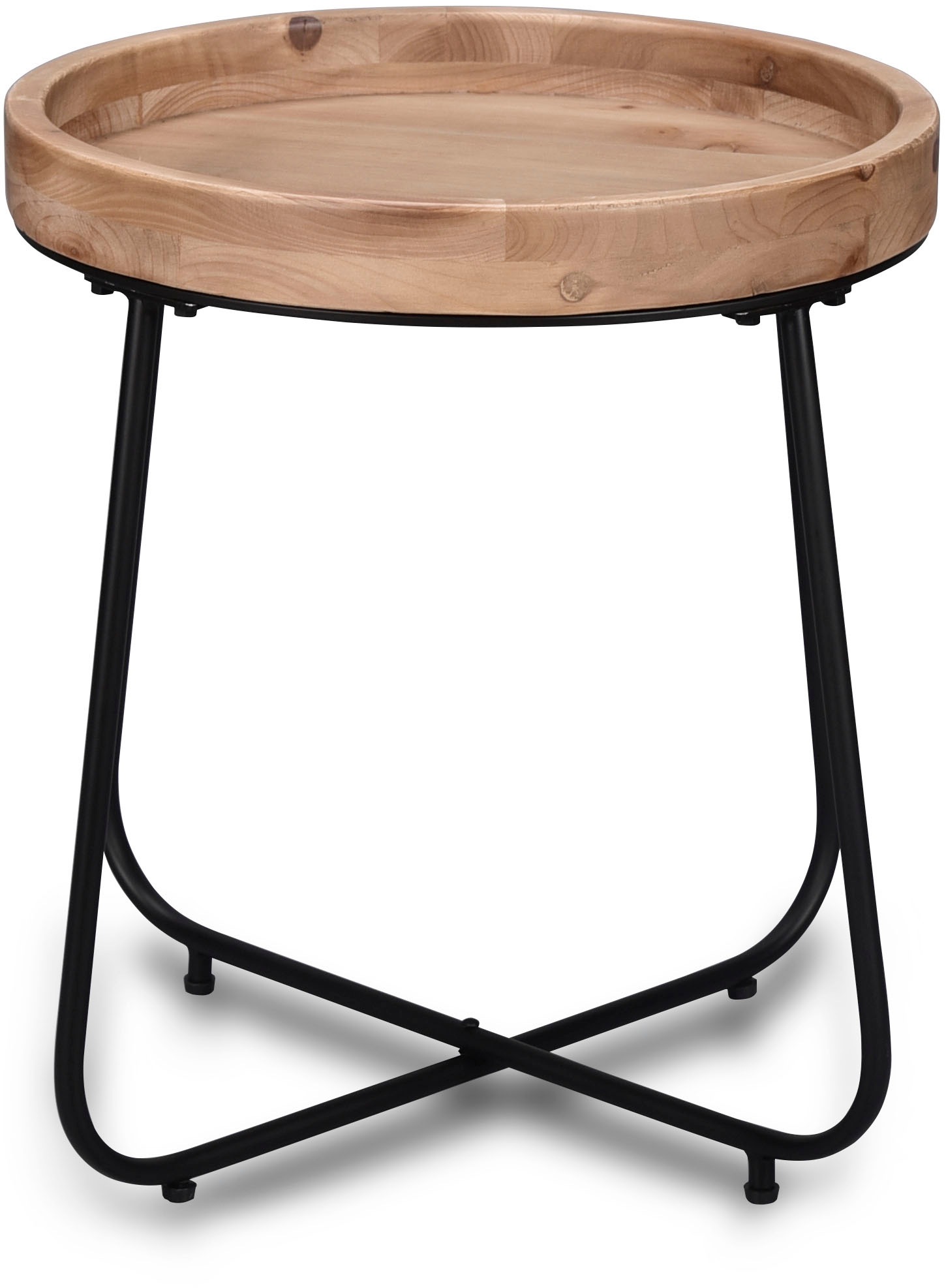 MIRRORS AND MORE Beistelltisch »Jette« 1 Stk. tlg. hochwertige Echtholzplatte