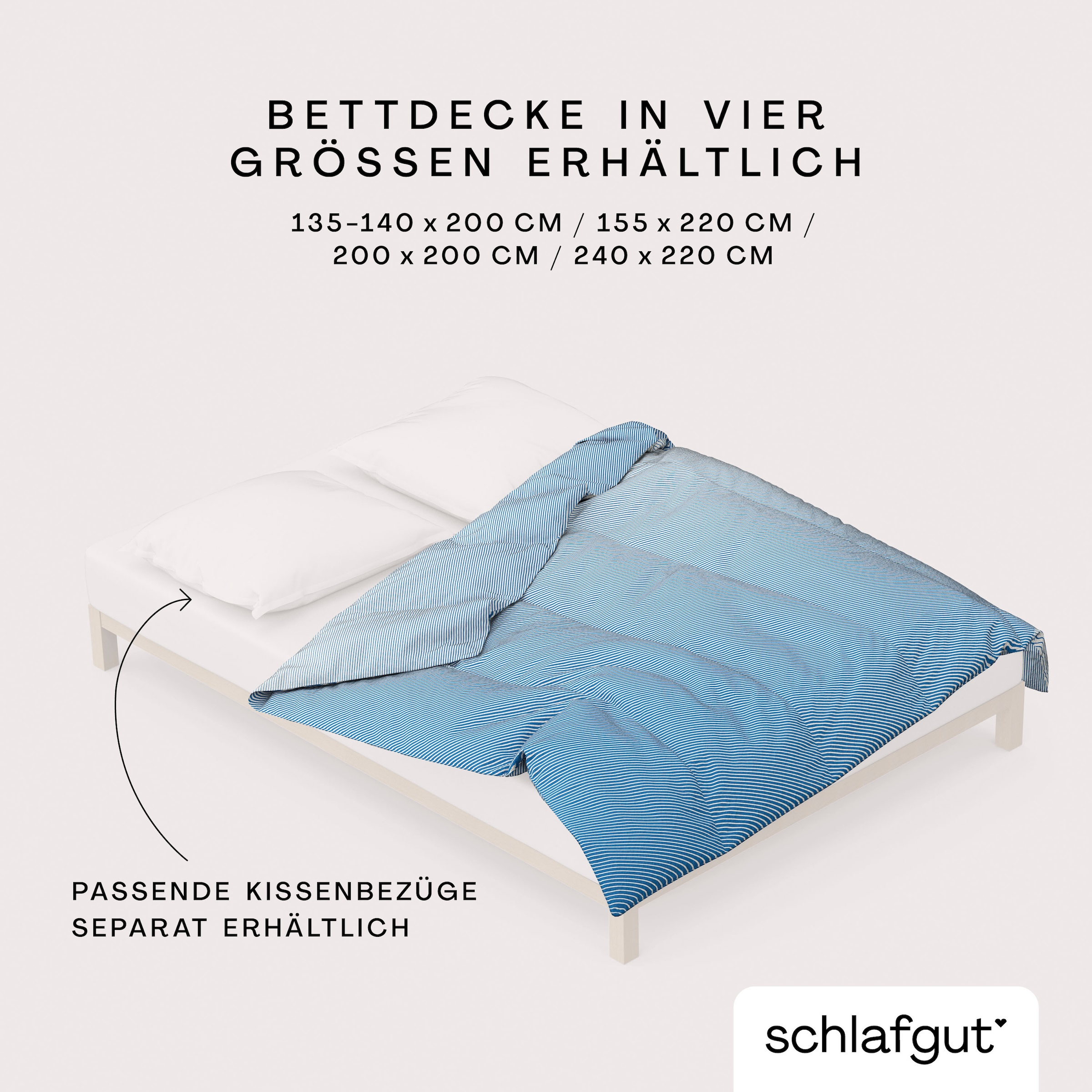 Schlafgut Bettbezug »Woven Satin Fade mit feinen Streifen«, (1 St.), mit Farbverlauf, Mix & Match: passender Kissenbezug erhältlich