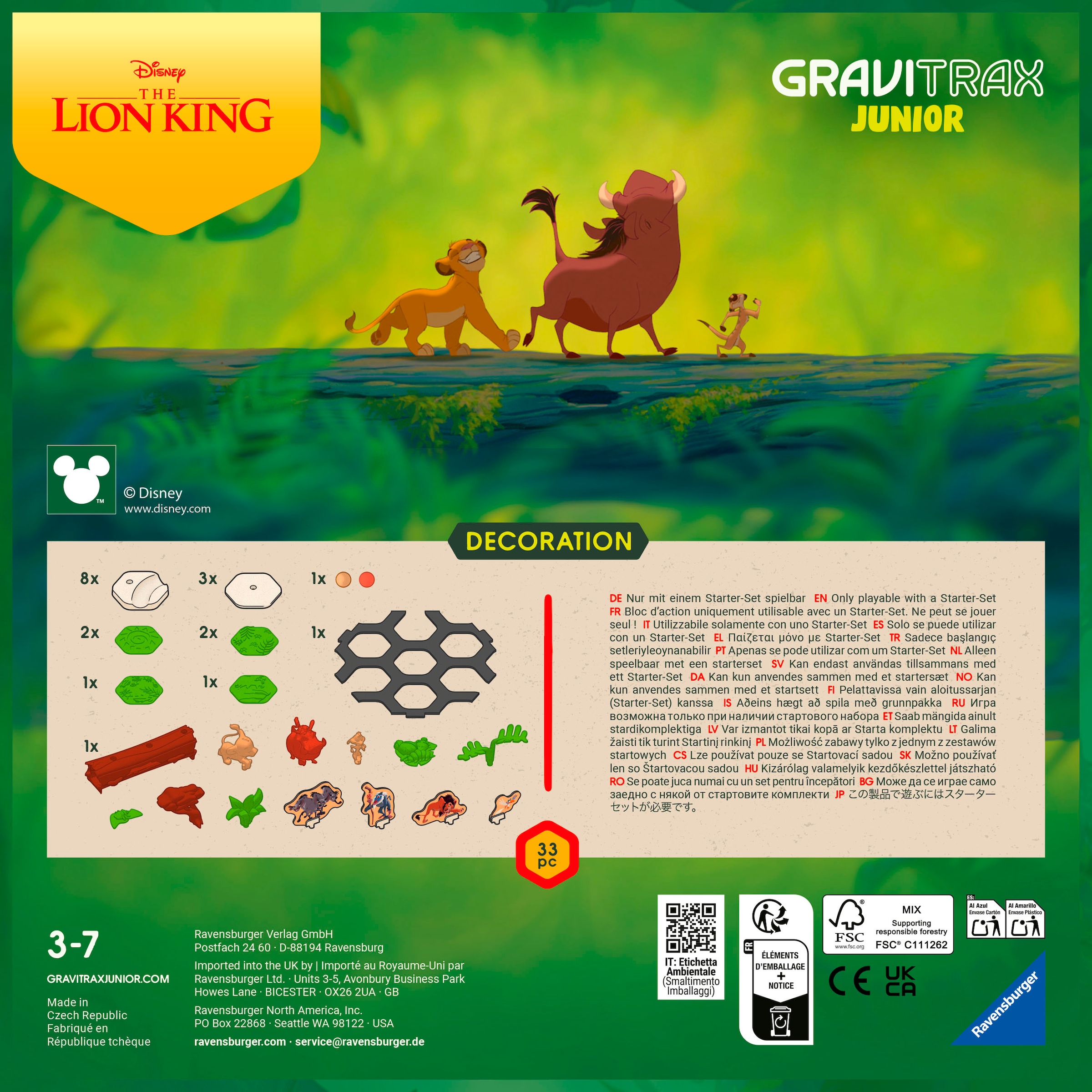 Ravensburger Kugelbahn-Bausatz »GraviTrax Junior Extension Disney Lion King« Made in Europe