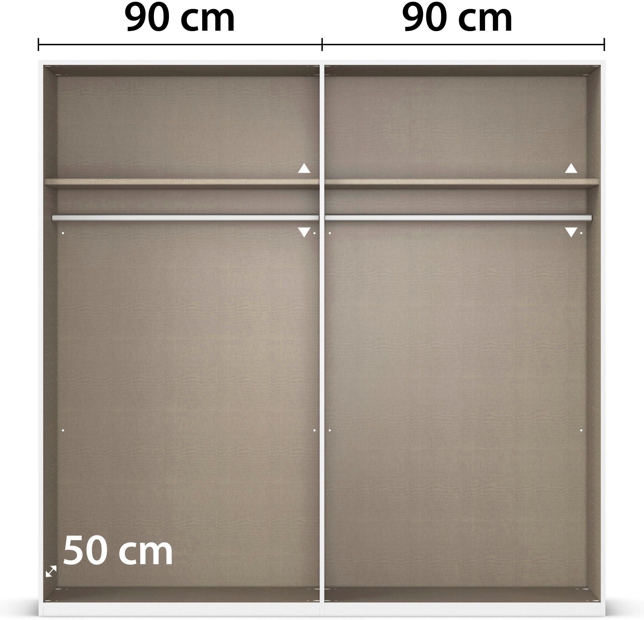 rauch Kleiderschrank »Drehtürenschrank Schrank Garderobe Wäscheschrank Schlafzimmer AVOLA«, (in 3 verschiedenen Ausstattungen BASIC/CLASSIC/PREMIUM), mit hochwertigen Stangengriffen in Schwarz aus Metall MADE IN GERMANY