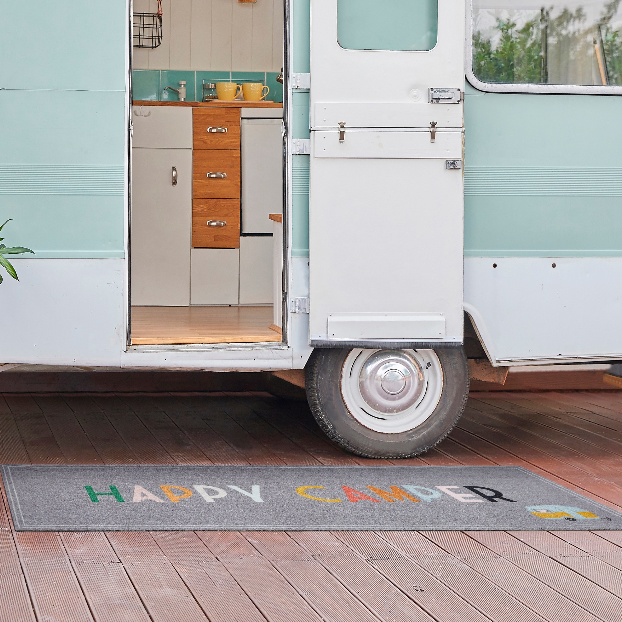my home Läufer »Camping«, rechteckig, 8,5 mm Höhe, mit Schriftzug, ideal fü günstig online kaufen