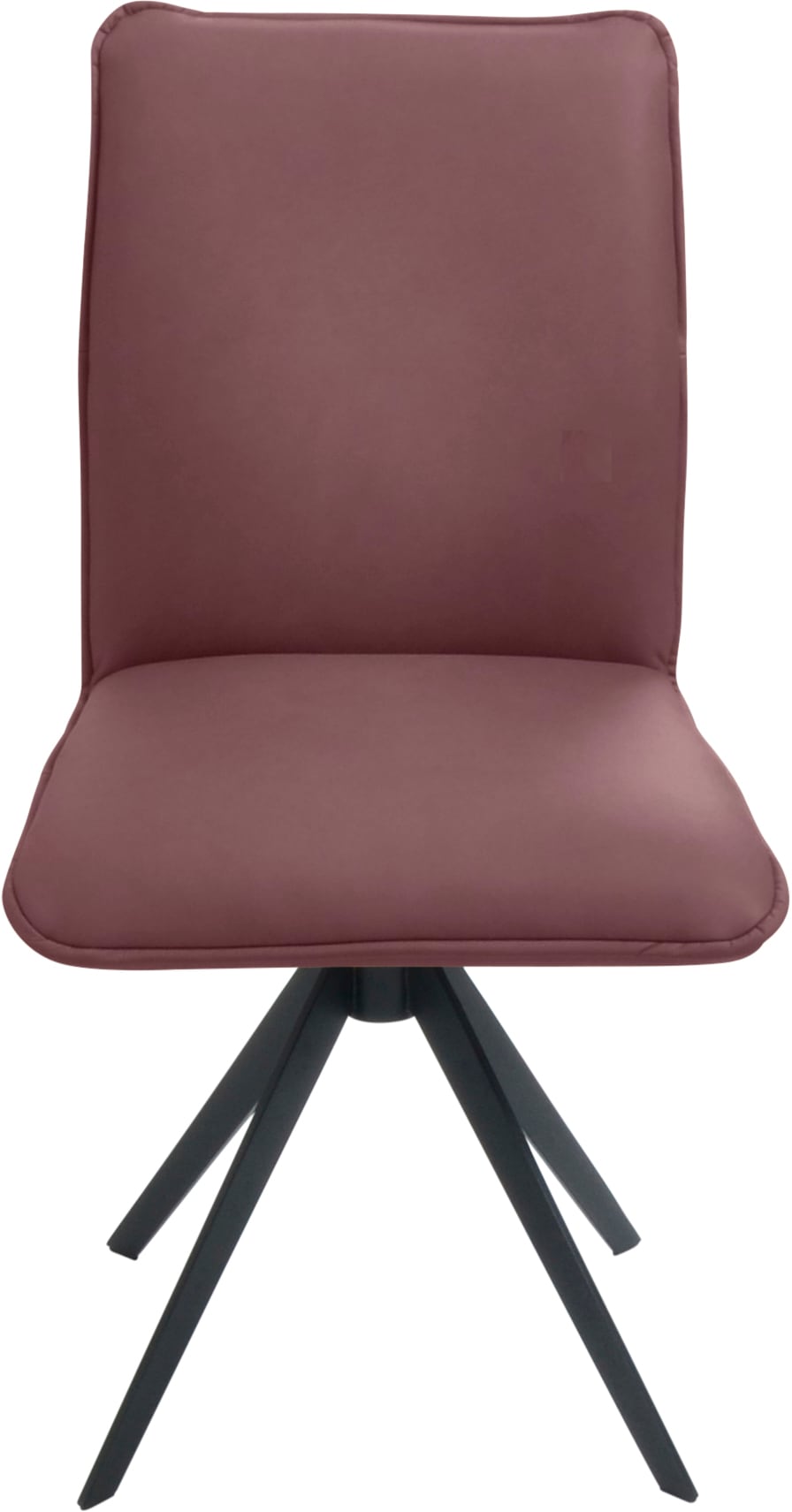 K+W Komfort & Wohnen Drehstuhl, Leder, Blitzdrehkreuz und Rückholfunktion, dekorativer 12mm Biese