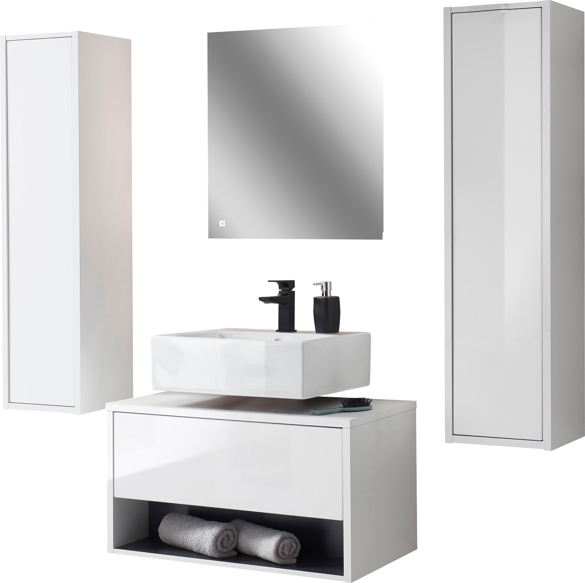 PLACES OF STYLE Badmöbel-Set »Studio Line, Bad im modernen Design, 4-teilig günstig online kaufen