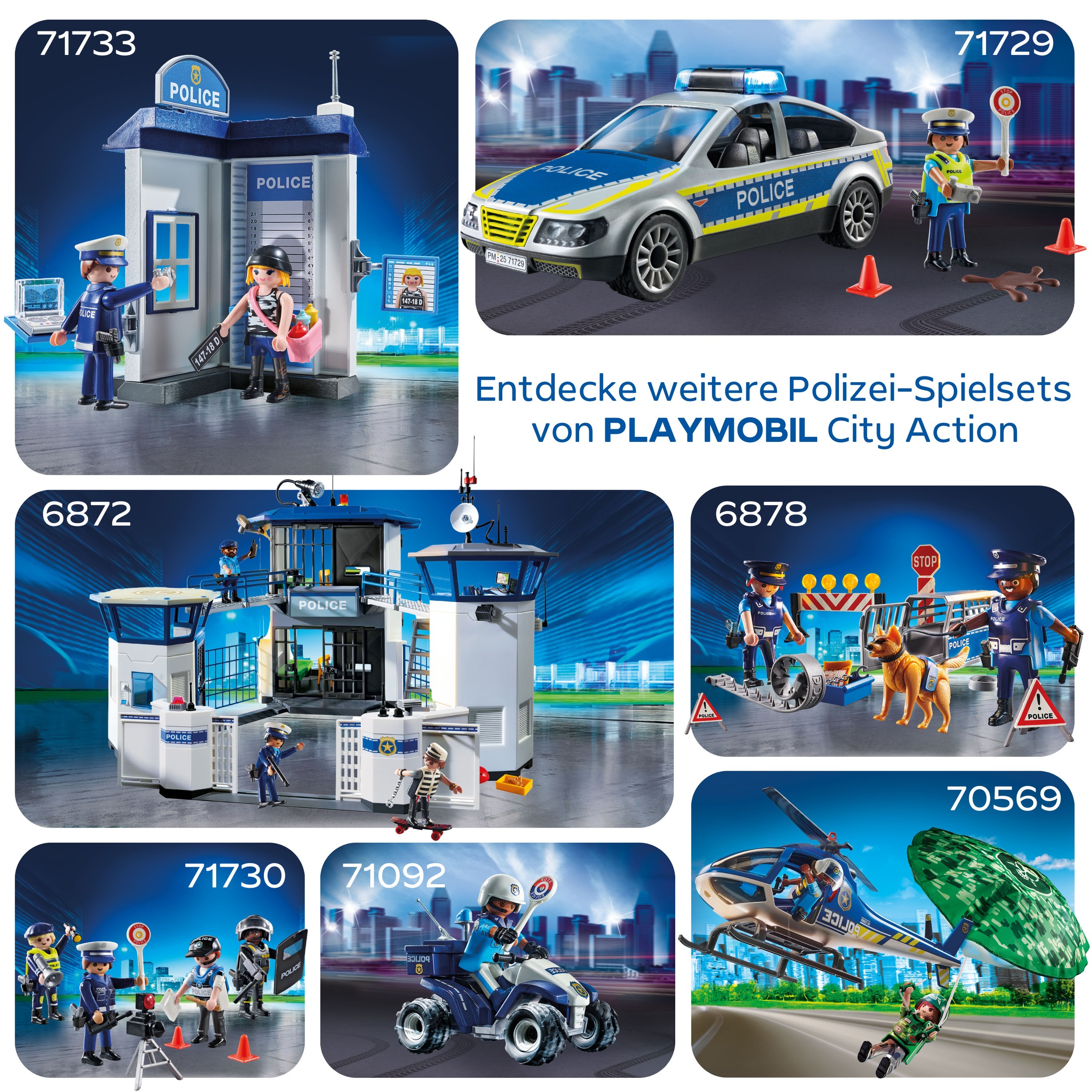 Playmobil® Konstruktions-Spielset »Figurenset Polizei (71730), Playmobil Action Heroes«, (35 St.), Made in Europe