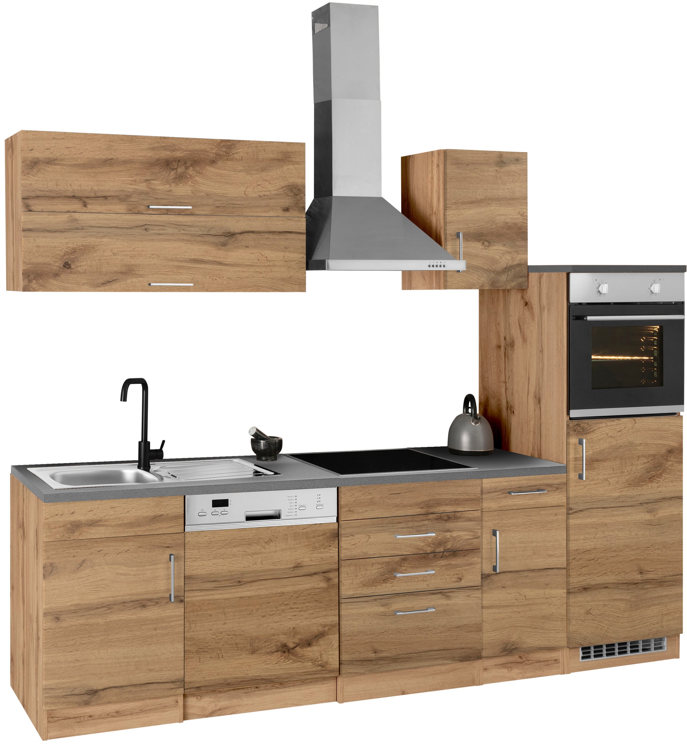KOCHSTATION Küchenzeile »KS-Colmar«, ohne E-Geräte, Breite 270 cm