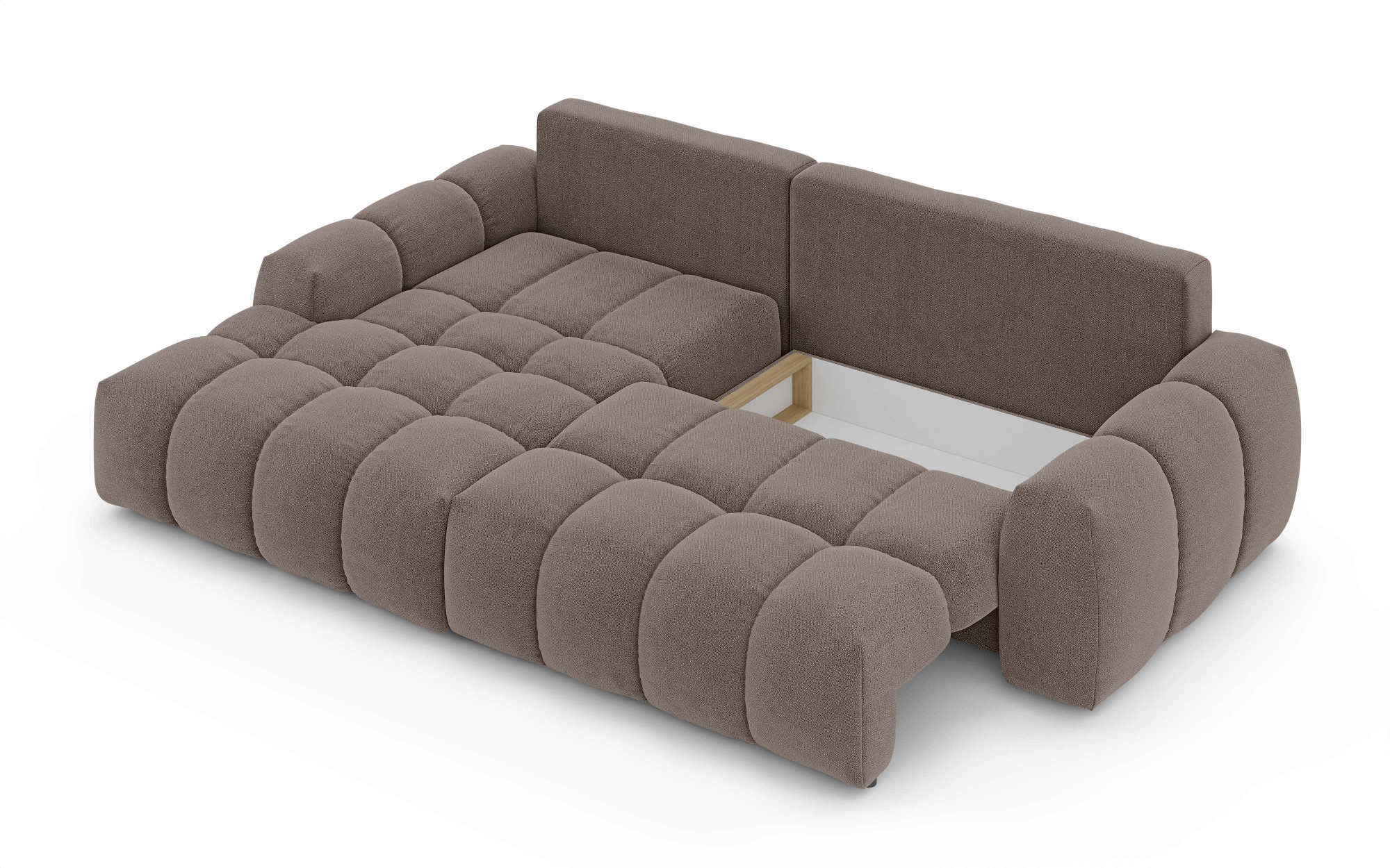 INOSIGN Ecksofa »AZITA klein optionale Schlafsofa mit Bettkasten, B/T/H: 270/166,5/84cm«, L-Form mit Wellenunterfederung, Bubble-Optik