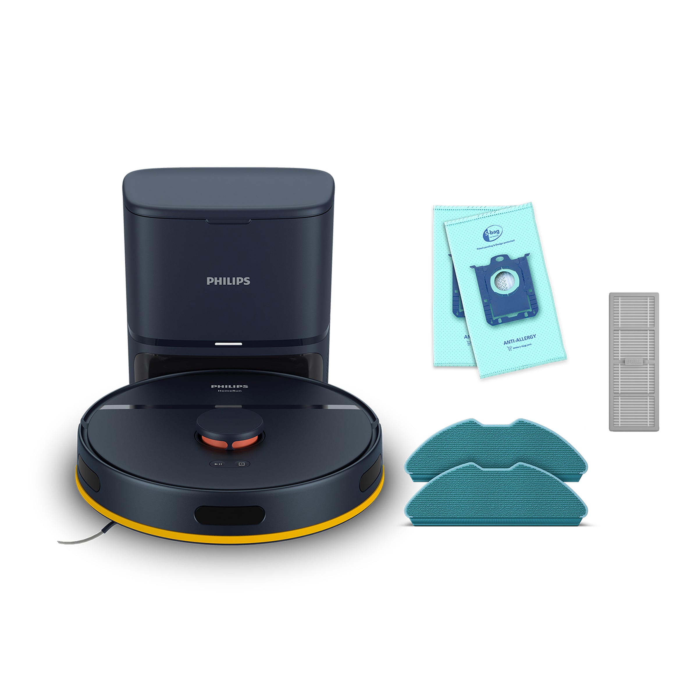 Philips Nass-Trocken-Saugroboter »XU2100/10 2000 Series, mit Teppich-Boost Funktion«, LDS-Radarnavigationssystem, HomeRun App, inkl. Entleerungsstation