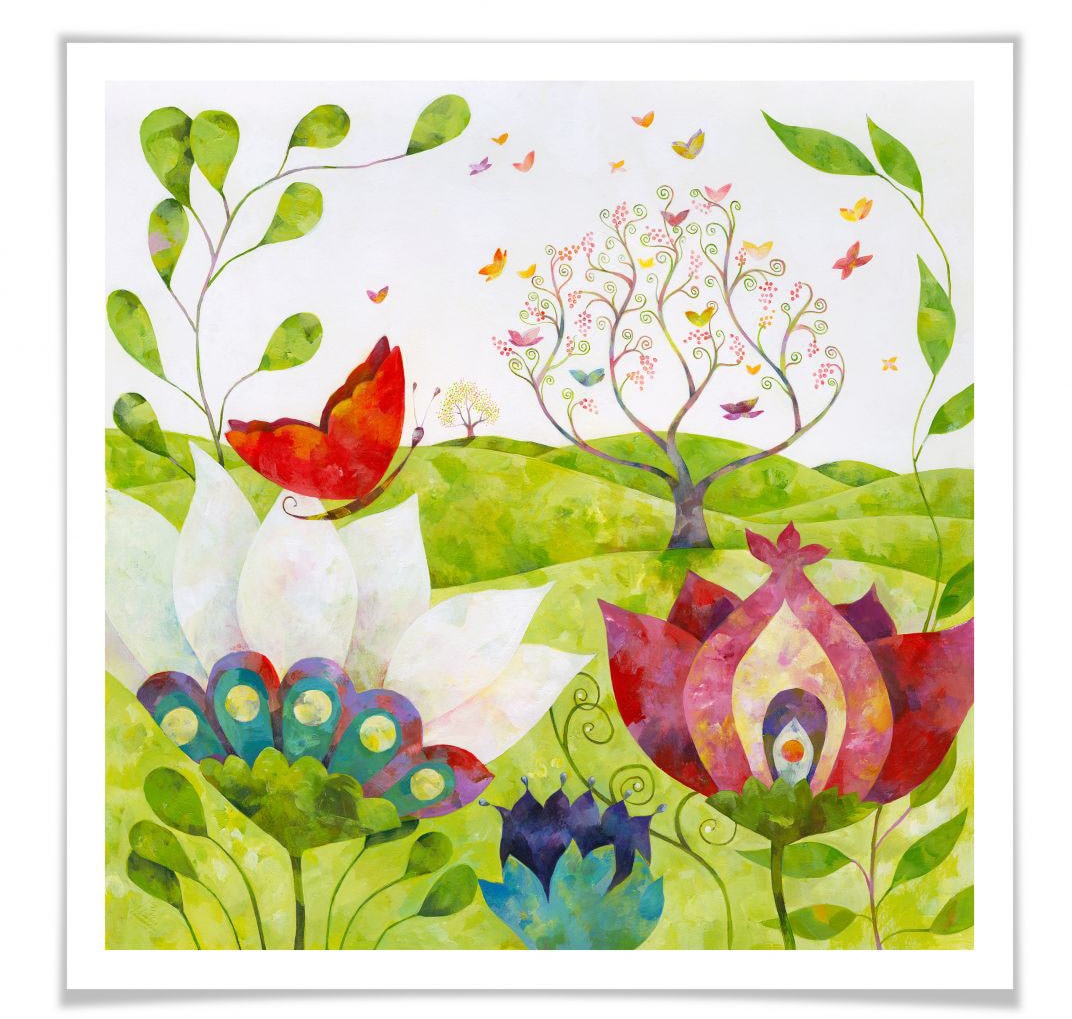 Wall-Art Poster »Märchen Wandbilder Sommerwiese«, Landschaft, (1 St.),  Poster, Wandbild, Bild, Wandposter auf Raten bestellen