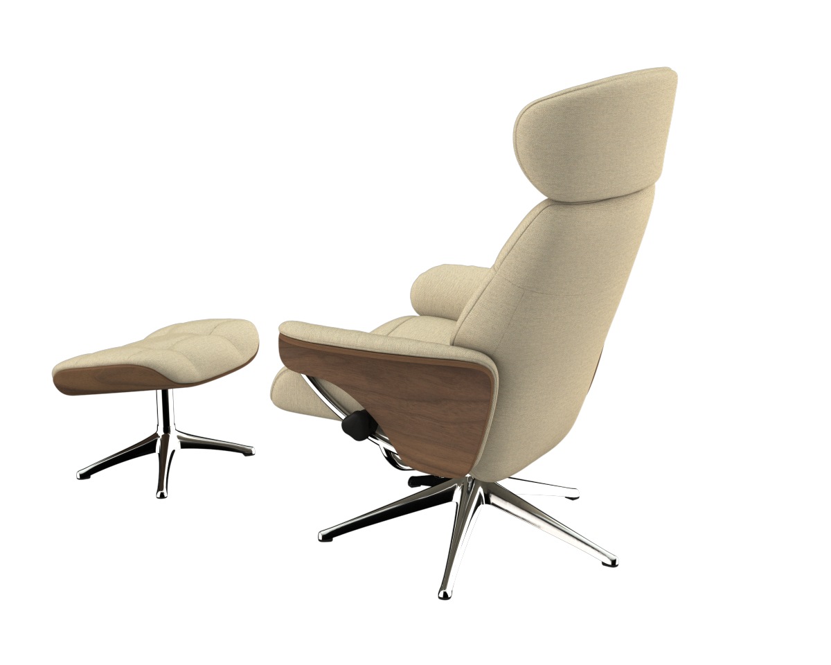 FLEXLUX Relaxsessel »Skagen Funktionsessel, Polstersessel, Armlehne, TV-Fernsehsessel«, Rücken- und Kopfteilverstellung, Fuß Alu, Armlehne Eiche, Drehbar