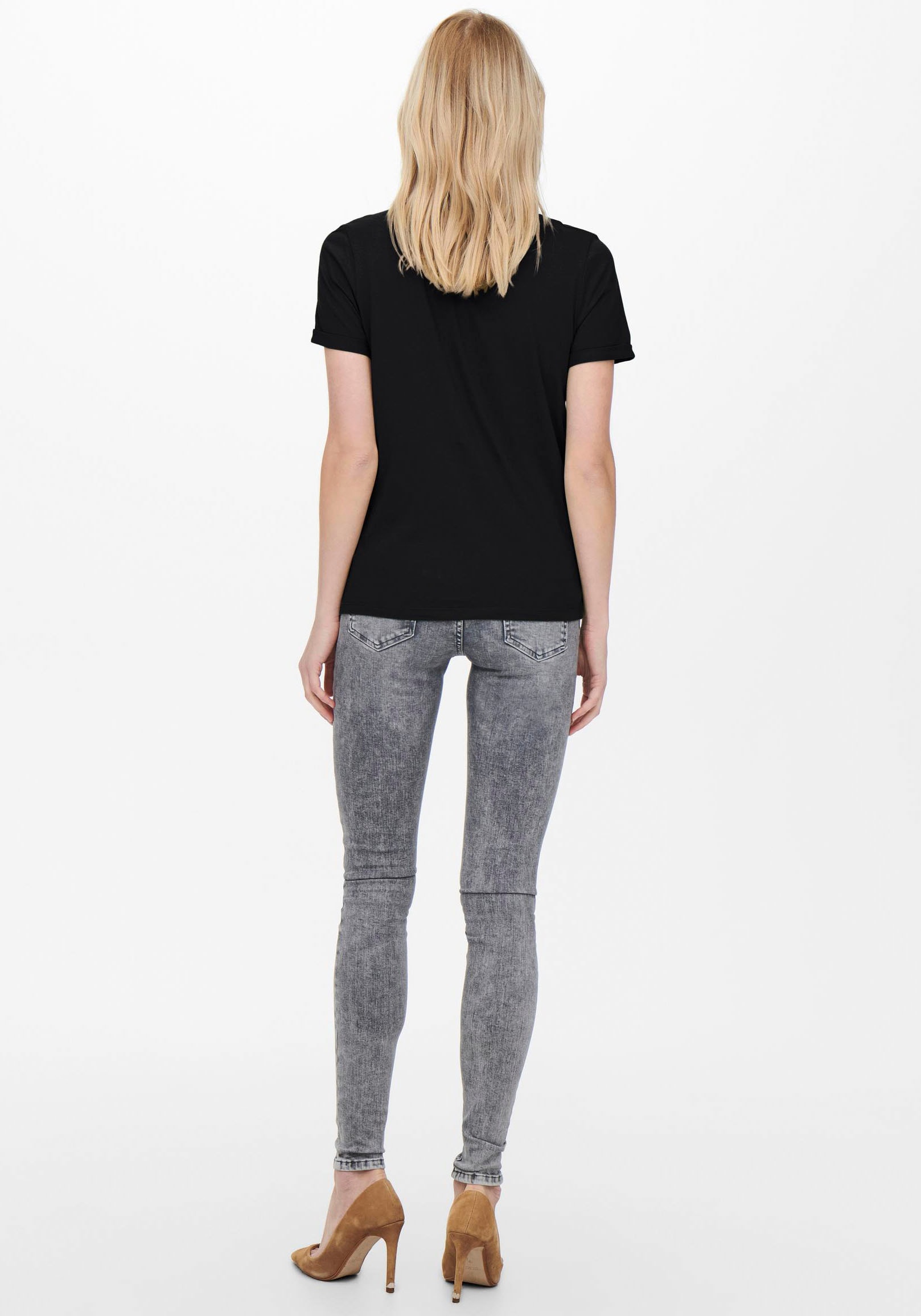 ONLY Kurzarmshirt »ONLKITA LIFE S/S TOP NOOS« regular fit, casual, Single Jersey, Baumwolle, Rundhals