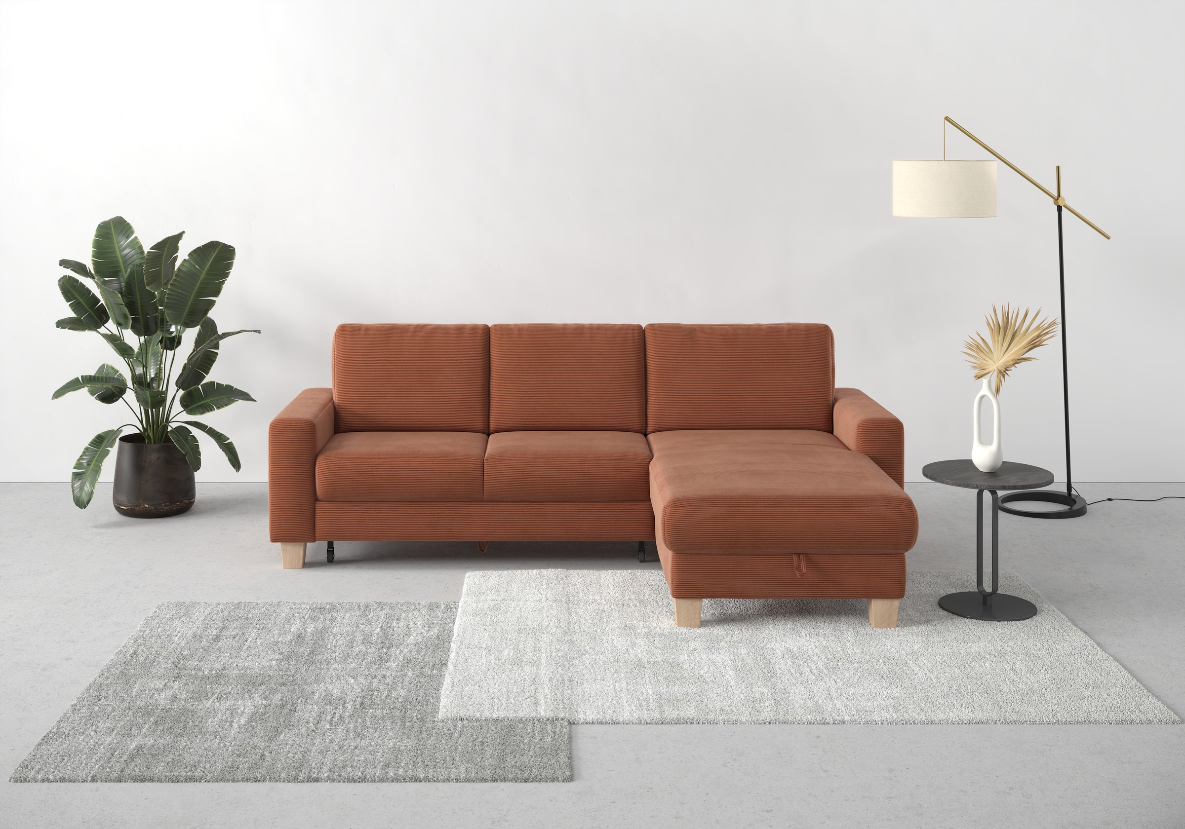 Home affaire Ecksofa »Summer L-Form« mit Recamiere, mit oder ohne Bettfunkt günstig online kaufen