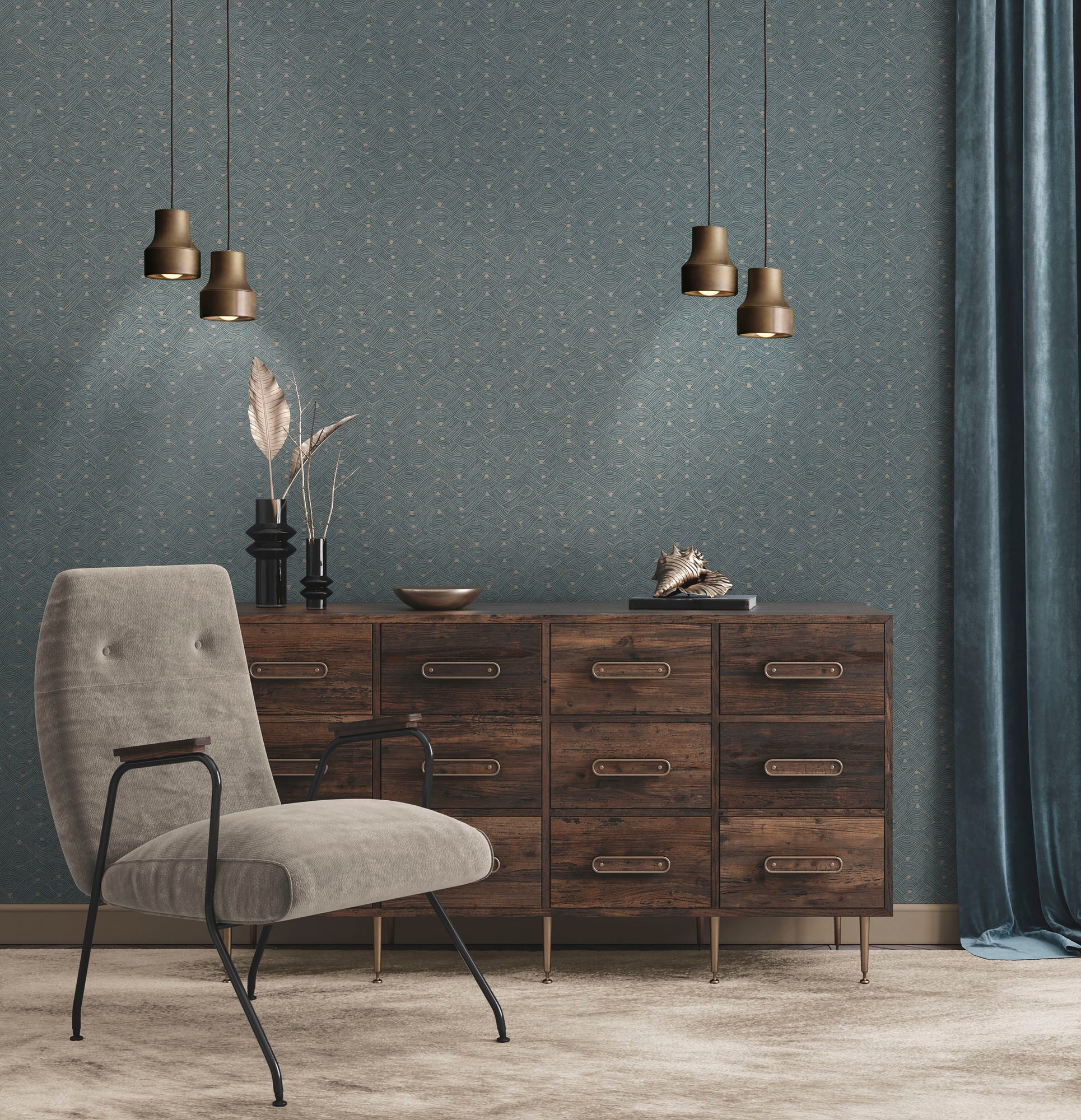 A.S. Création Vliestapete »Nara Ethno«, matt-gemustert-neutral, ArtDeco Mustertapete Tapeten Wohnzimmer Schlafzimmer Küche Flur Design
