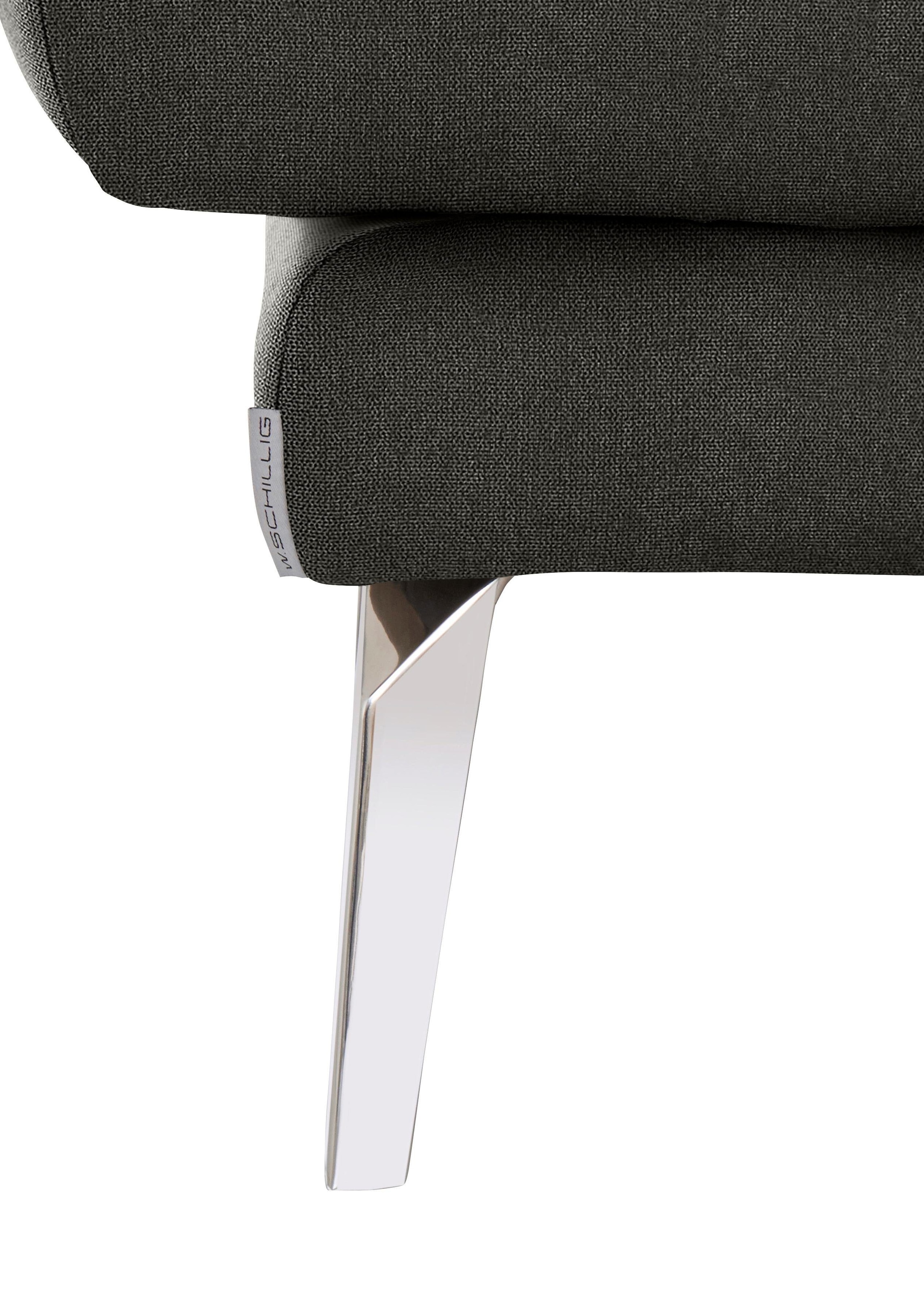 W.SCHILLIG Hocker »softy«, mit dekorativer Heftung im Sitz, Füße Chrom glänzend