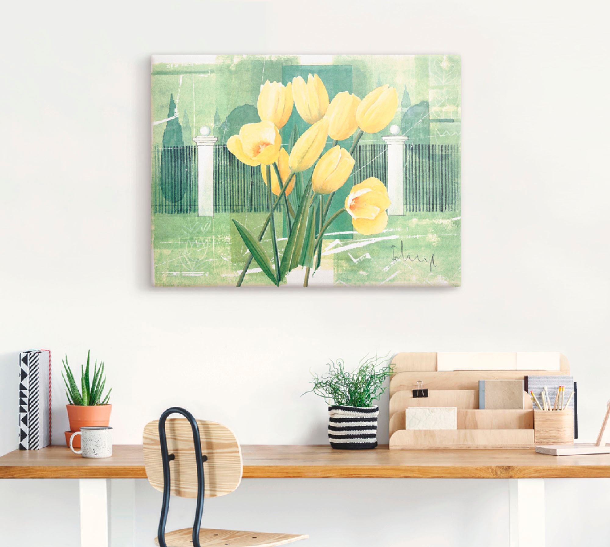 Artland Leinwandbild »Tulpen im Schlosspark«, Blumen, (1 St.), auf Keilrahmen gespannt