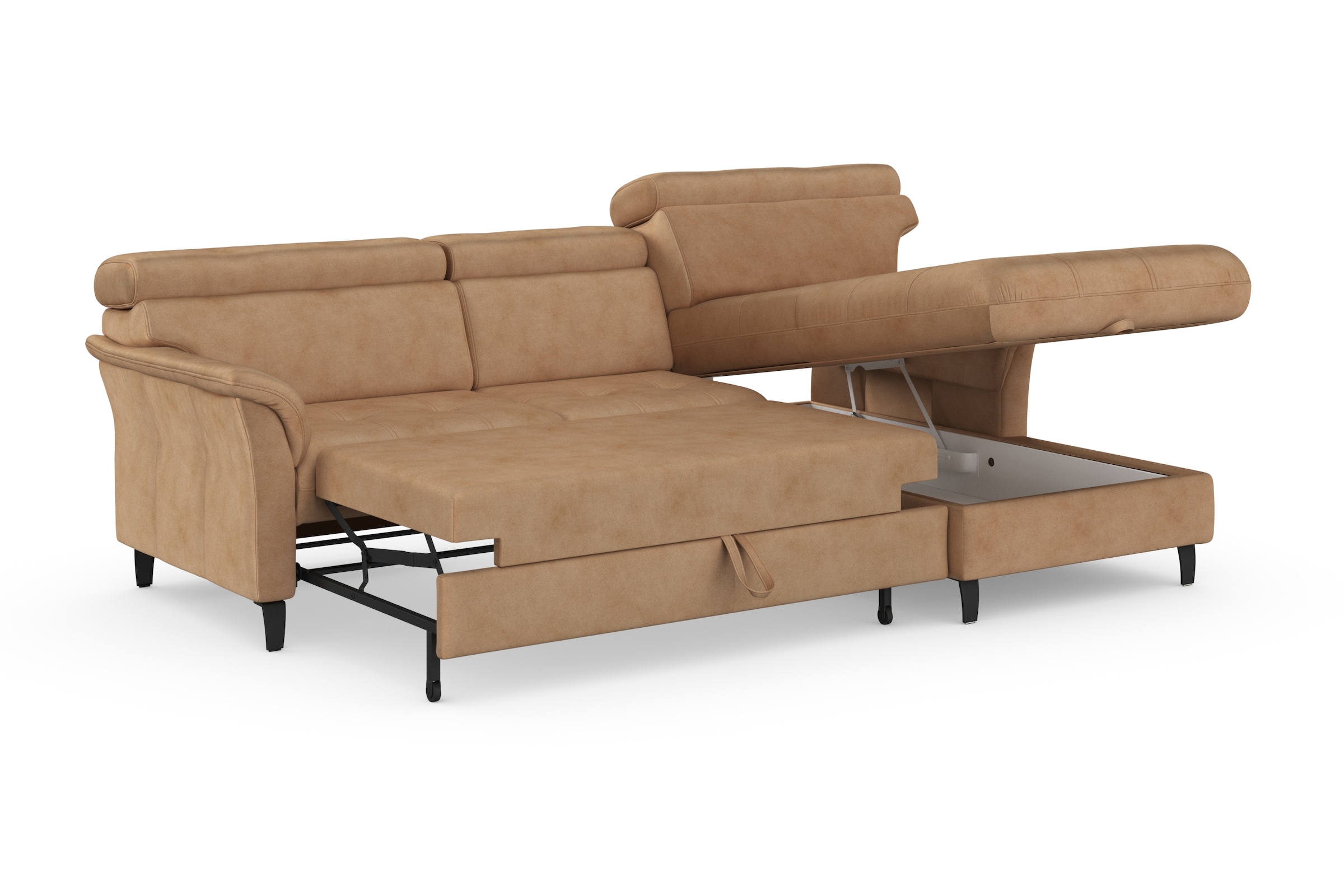 sit&more Ecksofa »Marano L-Form«, inklusive Kopfteilverstellung, wahlweise mit Bettfunktion, Bettkasten