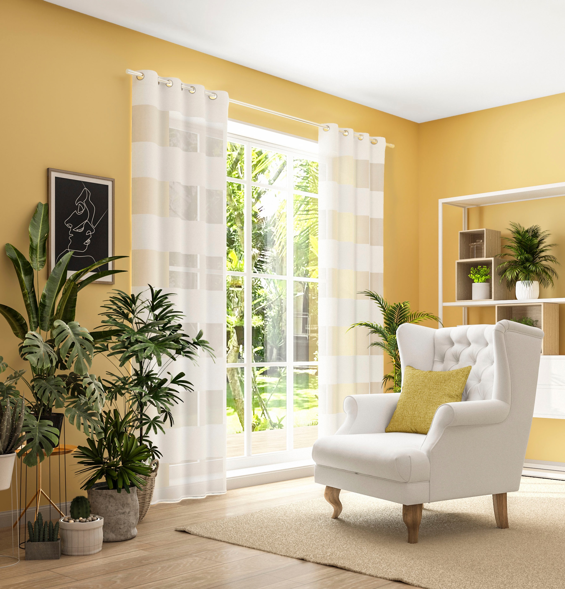 Neutex for you! Vorhang »SONORA«, (1 St.), 3D Musterung im Leinen-Look günstig online kaufen