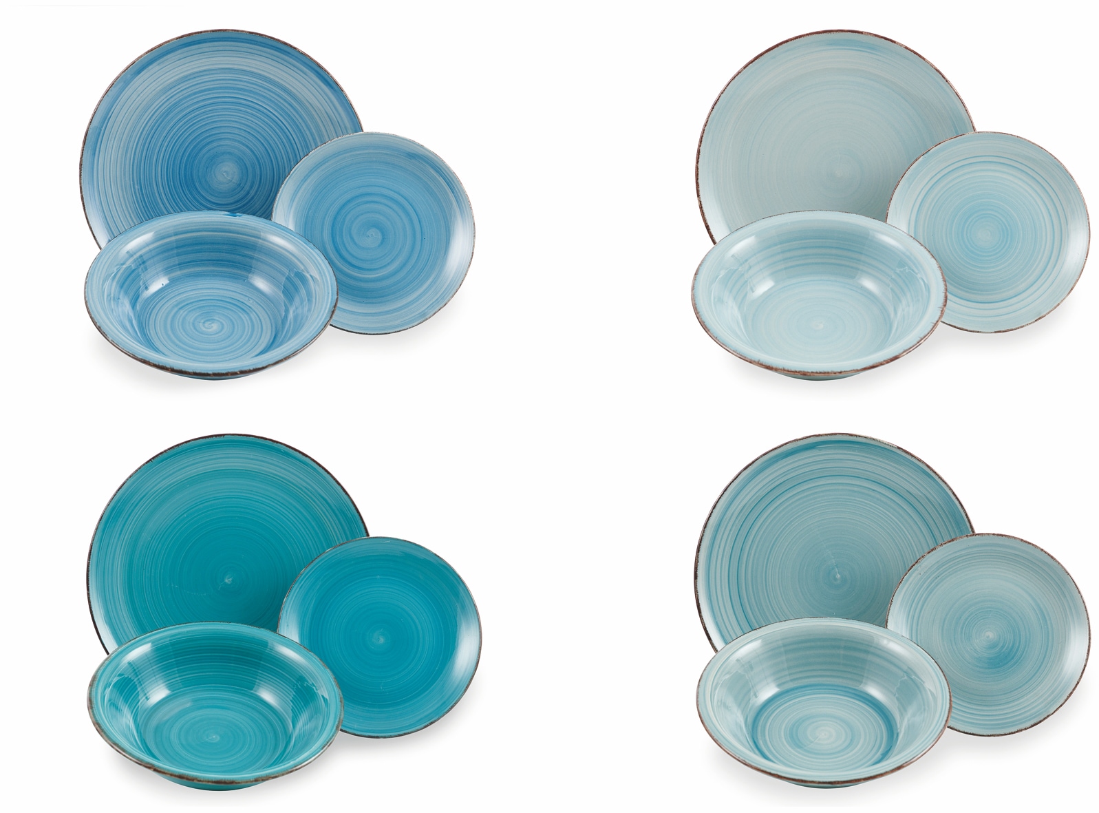 Villa d'Este Teller-Set »Geschirr-Set Baita Acqua Ocean«, (Set, 12 tlg.), Service, Tafelservice, 12 Teile, für 4 Personen