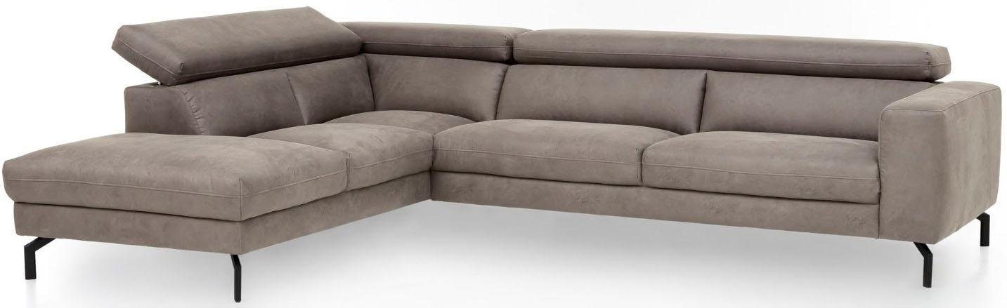 Places of Style Ecksofa »Olanta, L-Form«, mit verstellbaren Kopfstützen