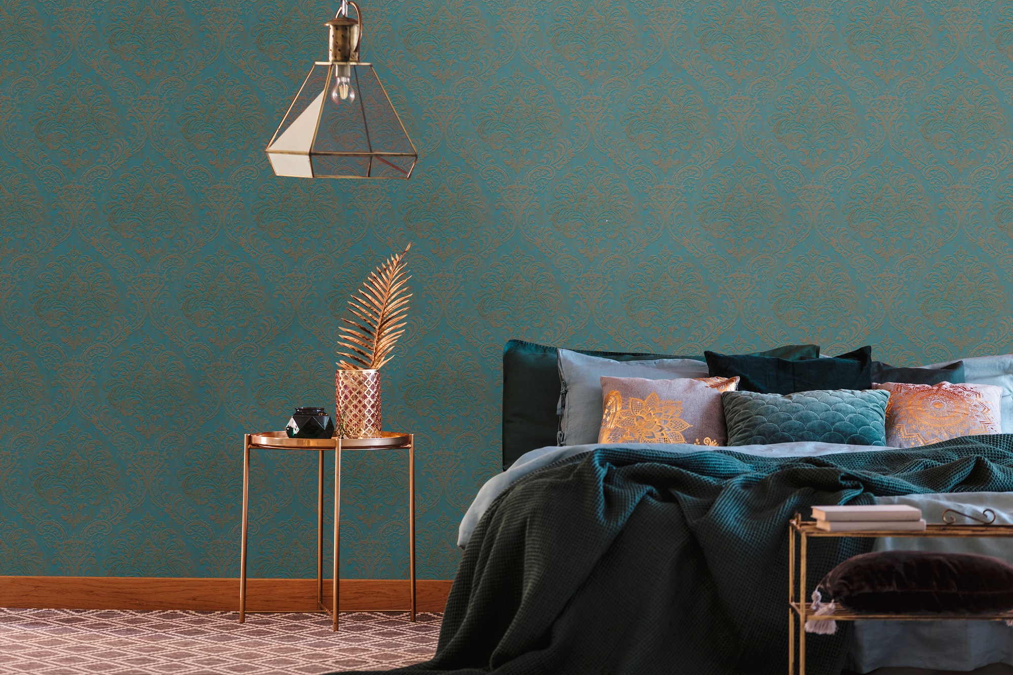 living walls Vliestapete »Metropolitan Stories. Travel Styles. Ornament-Tapete«, metallic-Metall-Effekte-gemustert, Tapete Klassisch Elegant Barock Vintage-Optik Shabby Chic Tapeten Flur