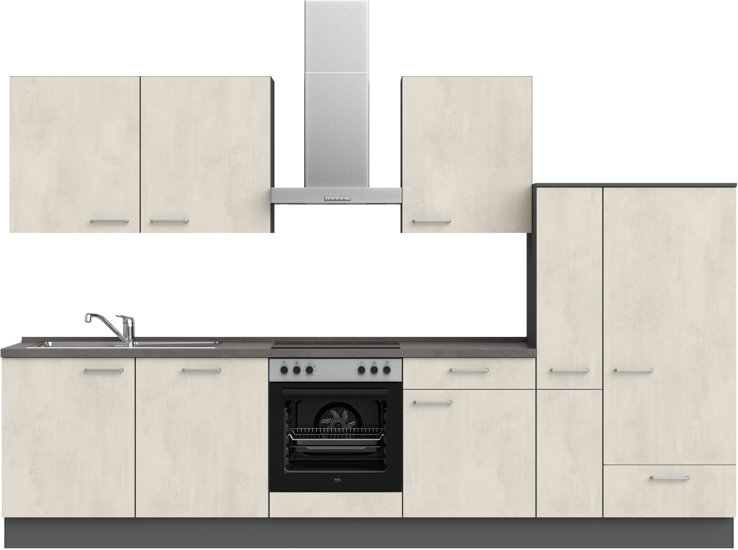 nobilia® Küchenzeile »"Riva I"« vormontiert,  Ausrichtung wählbar, Breite 330 cm, wahlw. mit E-Geräten