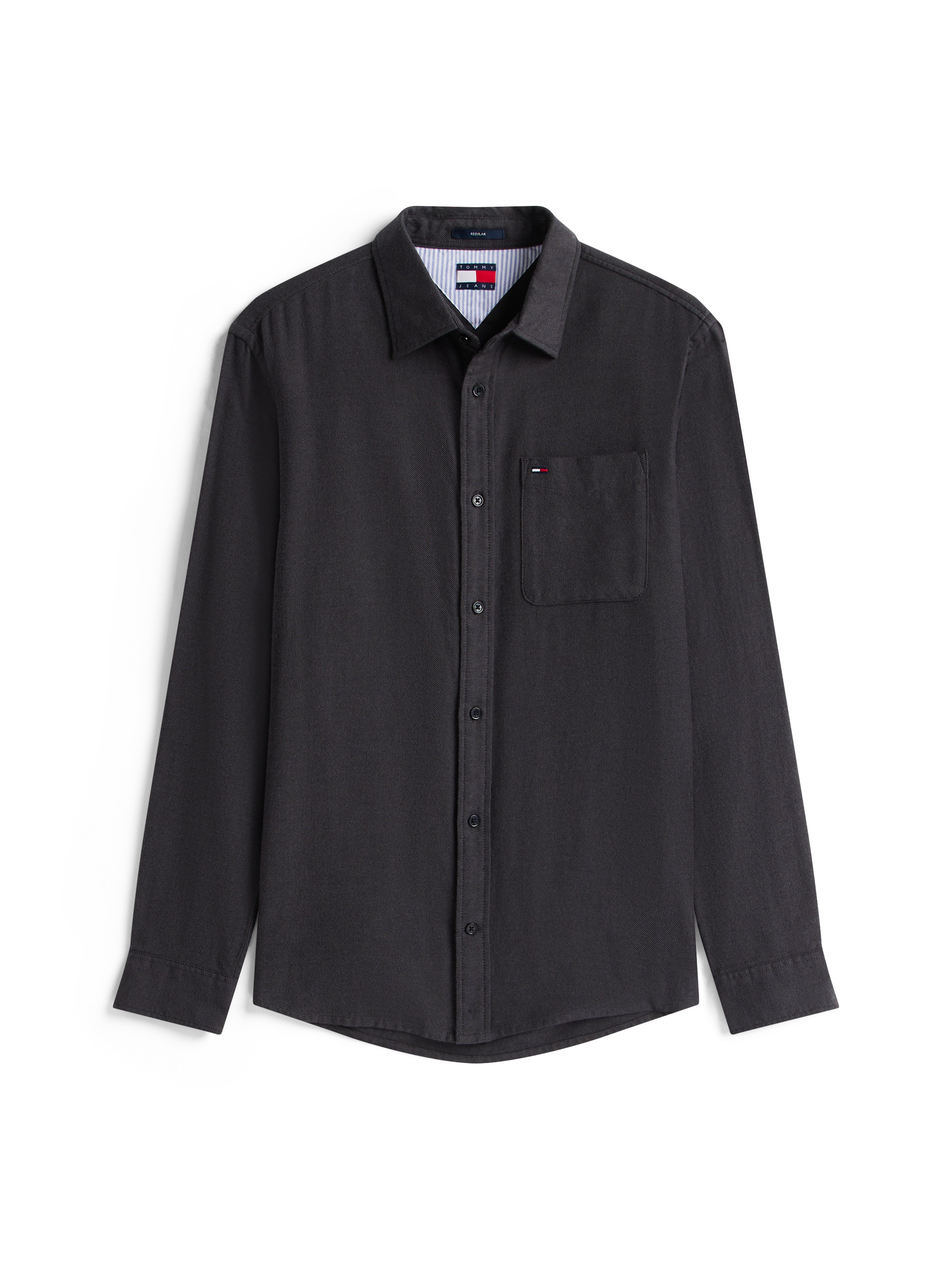 Tommy Jeans Flanellhemd »TJM FLANNEL« regular fit, Langarmhemd, halbgespreizter Kragen