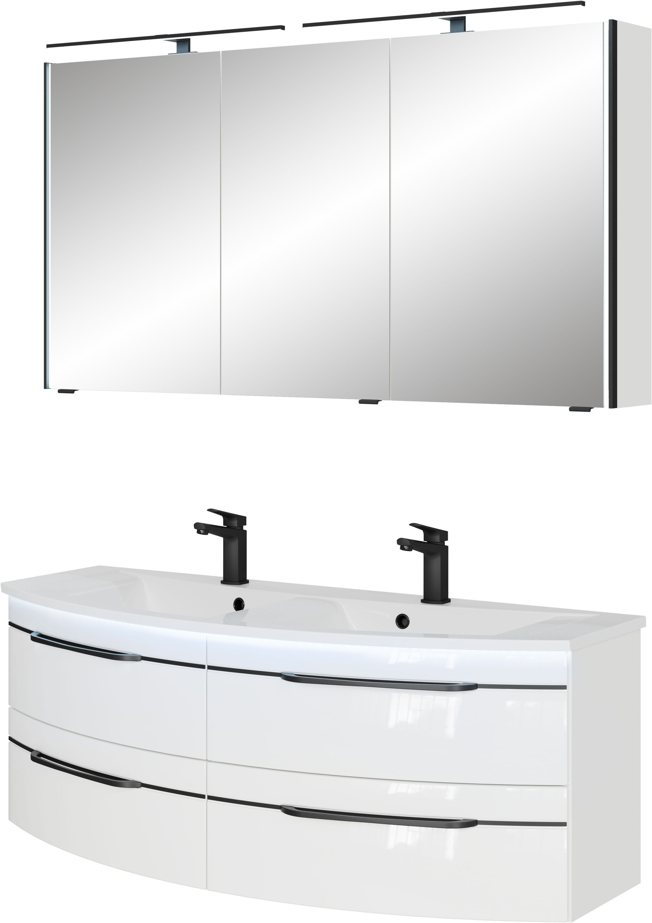 Saphir Badmöbel-Set »Badezimmer-Set 133,2 cm breit, inkl. Türdämpfer, 3 Tür günstig online kaufen