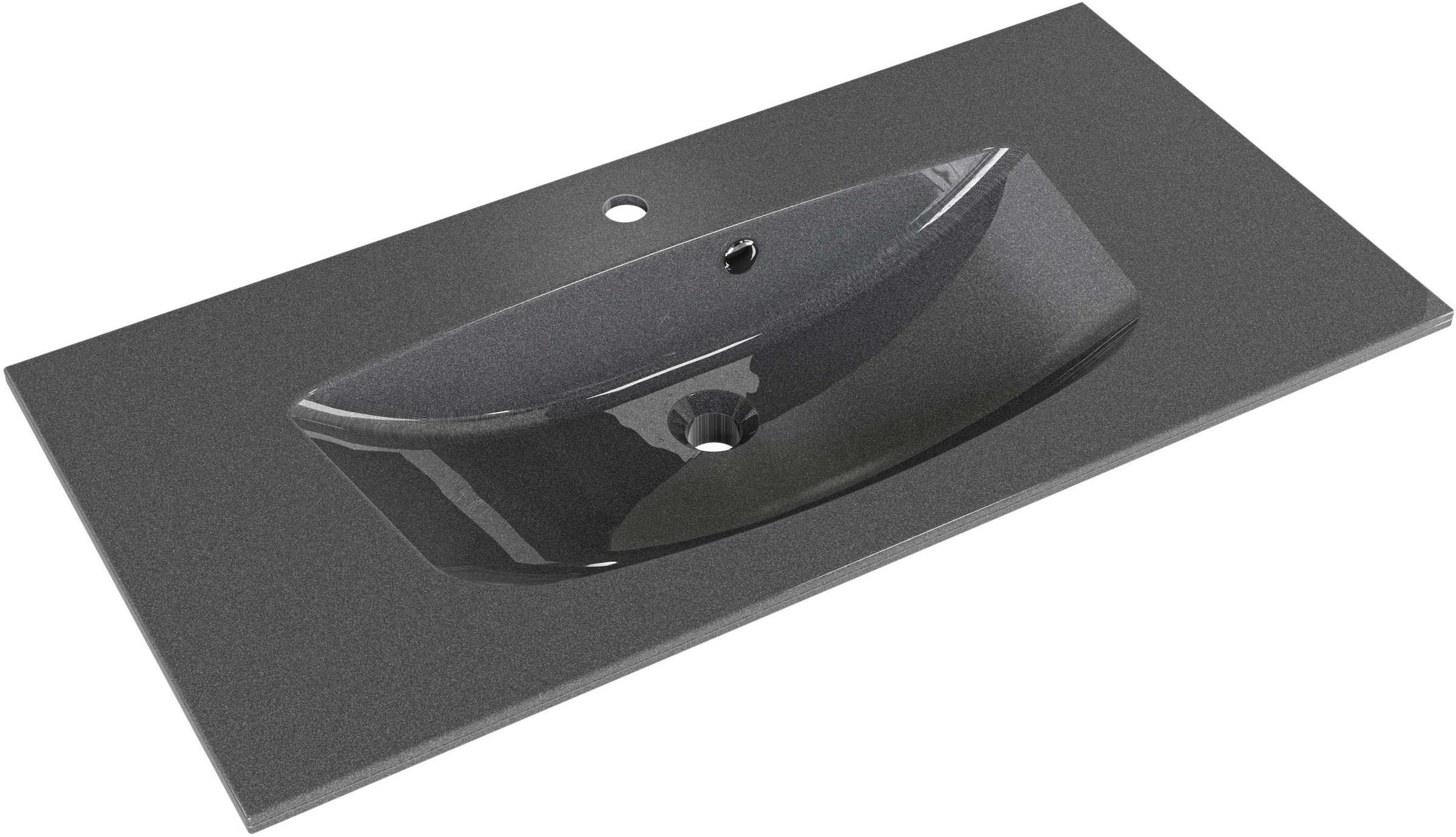 Saphir Waschtisch »Serie 6025 Mineralmarmor-Waschtisch mit Unterschrank, 97 cm breit«, Waschplatz mit 2 Schubladen, hängend, verschiedene Ausführungen
