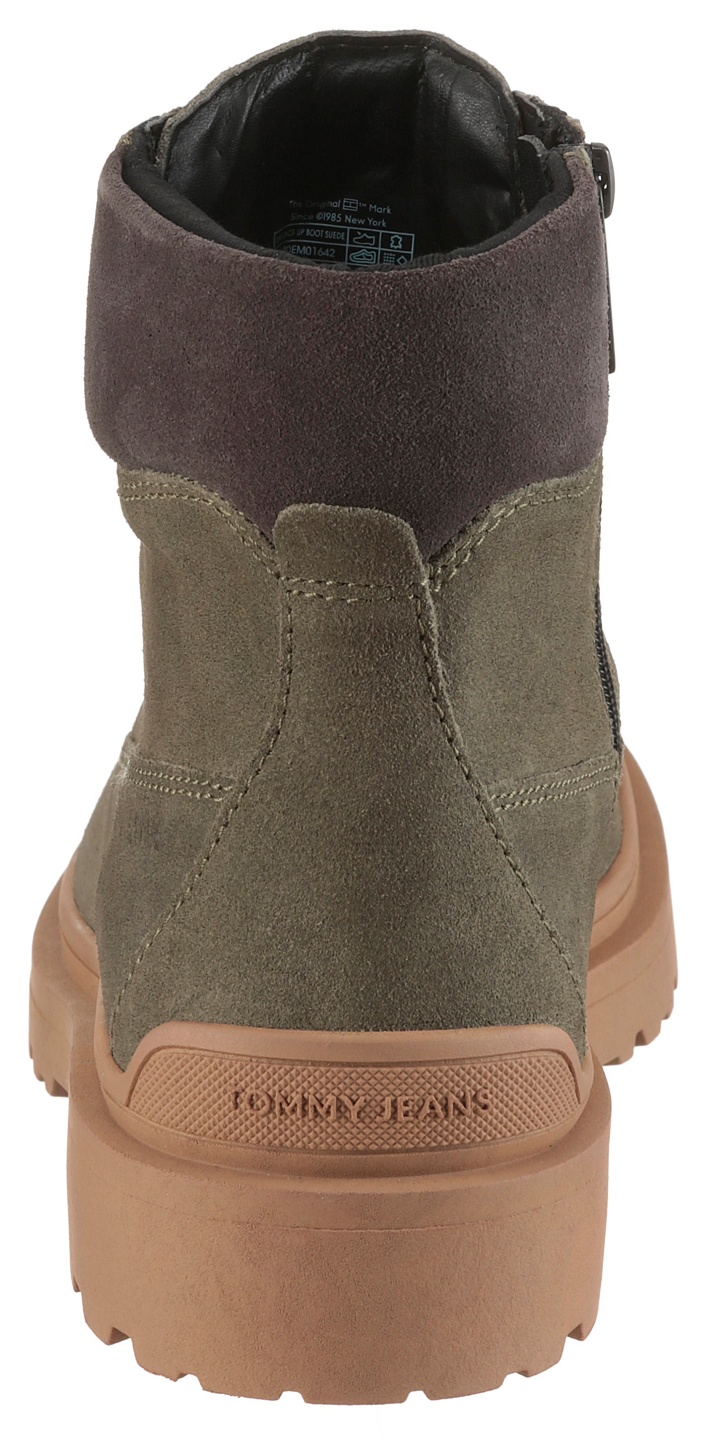 Tommy Jeans Schnürboots »TJM LACE UP BOOT SUEDE«  , Blockabsatz, Outdoorboots, mit Ösen, im Bergsteigerlook