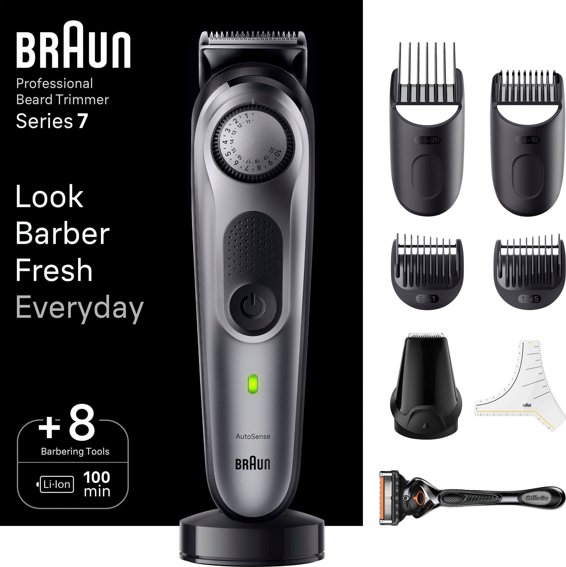 40 Haarschneider Einstellungen, online »Barttrimmer bestellen Wasserdicht Braun BT7420«,