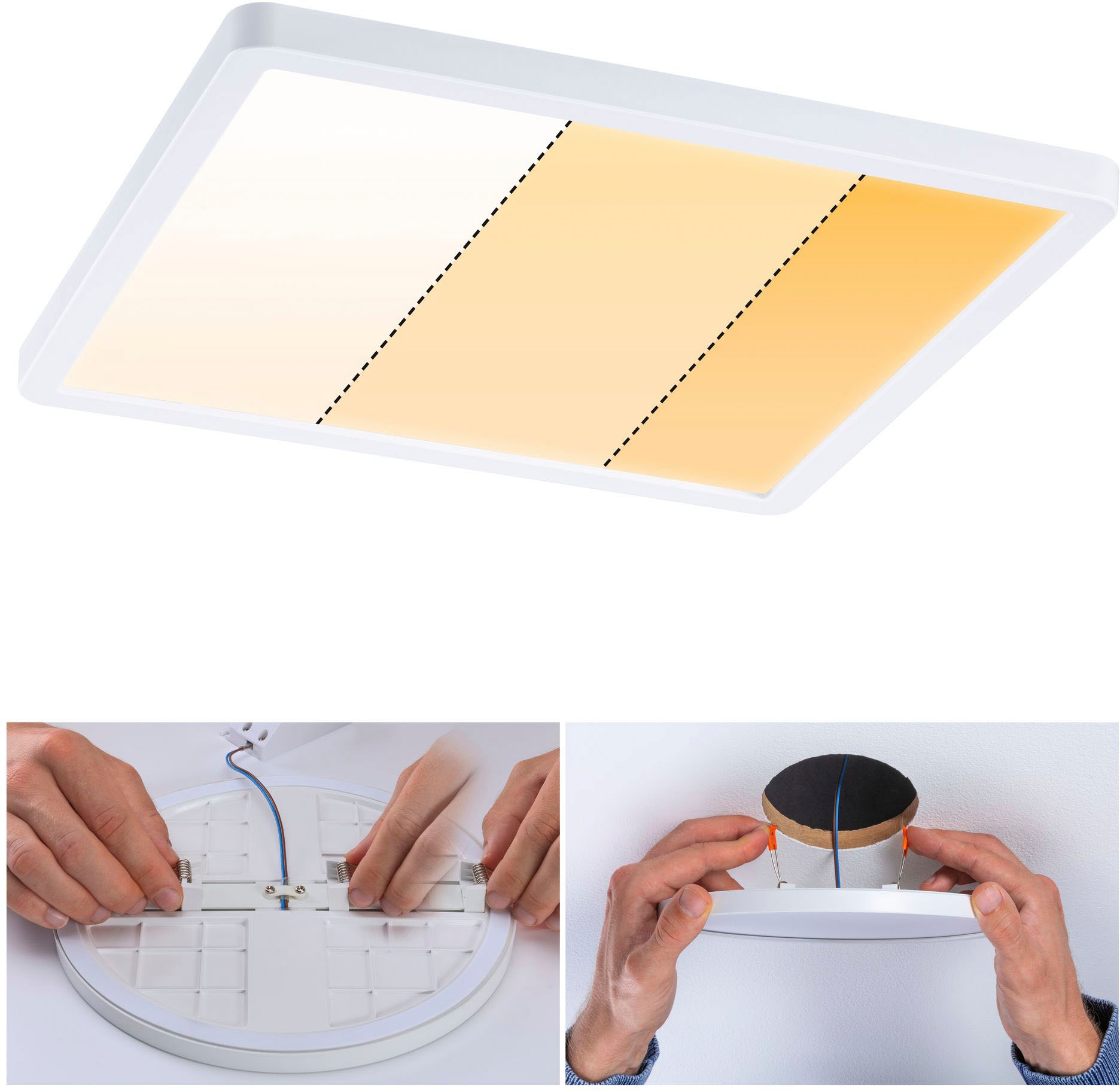 Paulmann LED Bad-Einbauleuchte »Areo«, Schutzart IP44 spritzwassergeschützt, Warmdimmfunktion, Gr. 23 x 23 cm