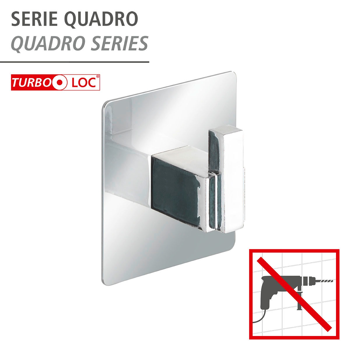 WENKO Wandhaken »Turbo-Loc® Quadro«, ohne Bohren