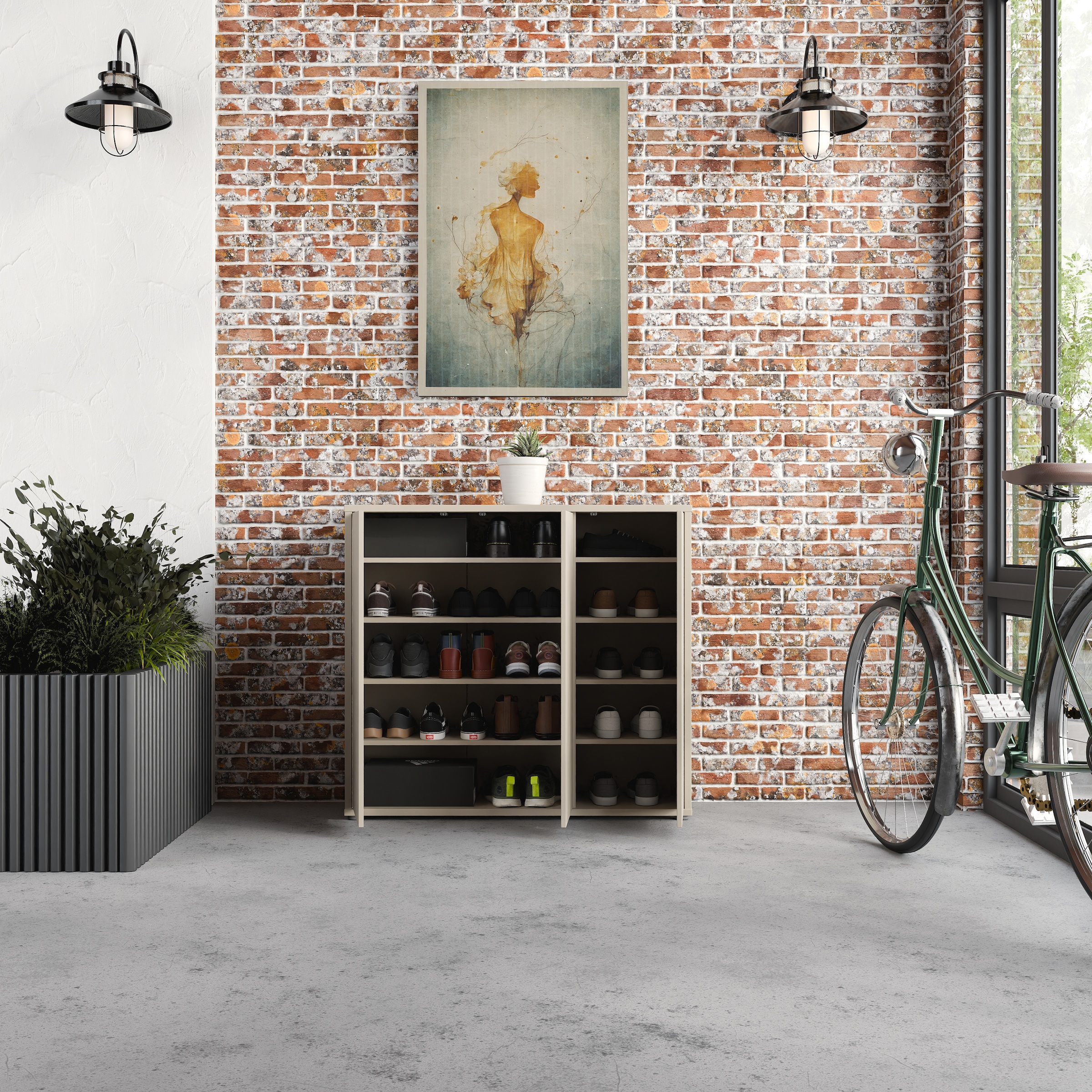 FORTE Schuhschrank »Alice Springs«, (B/H/T 109,2/99,1/34,9 cm), Stauraumschrank, Mehrzweckschrank, grifflose Front, Push to open