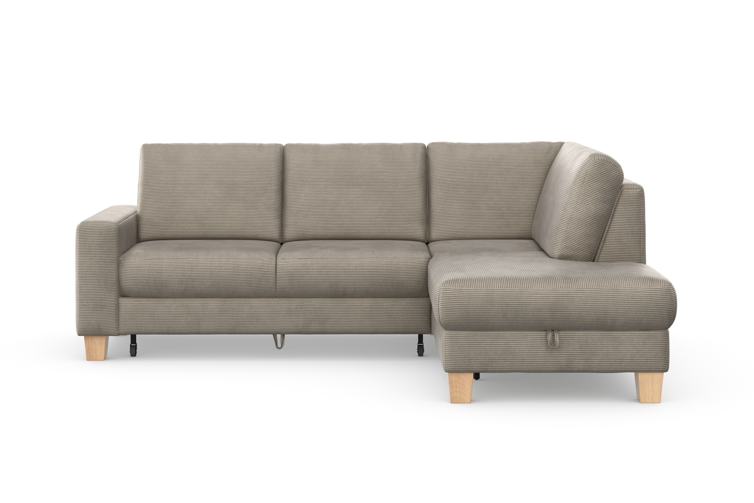 Home affaire Ecksofa »Summer L-Form«, mit Ottomane, wahlweise mit Bettfunktion und Bettkasten, Cord-Bezug