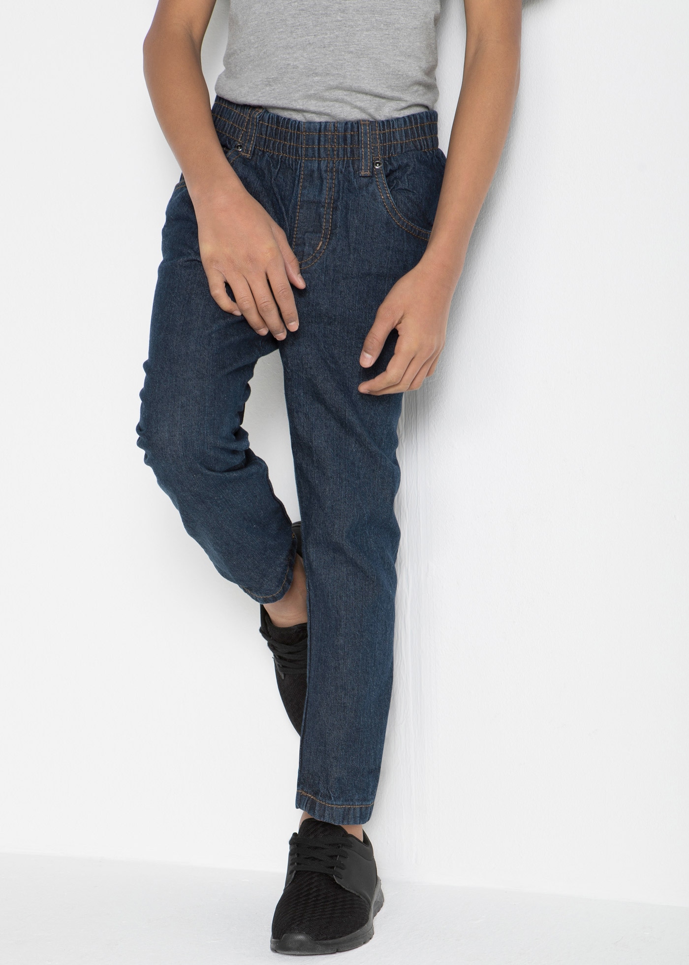 bonprix Schlupfhose »Regular Fit Schlupfhose aus reiner Baumwolle, Straight (3er-Pack)«  aus Baumwolle, mit elastischem Gummizugbund, Regular Fit