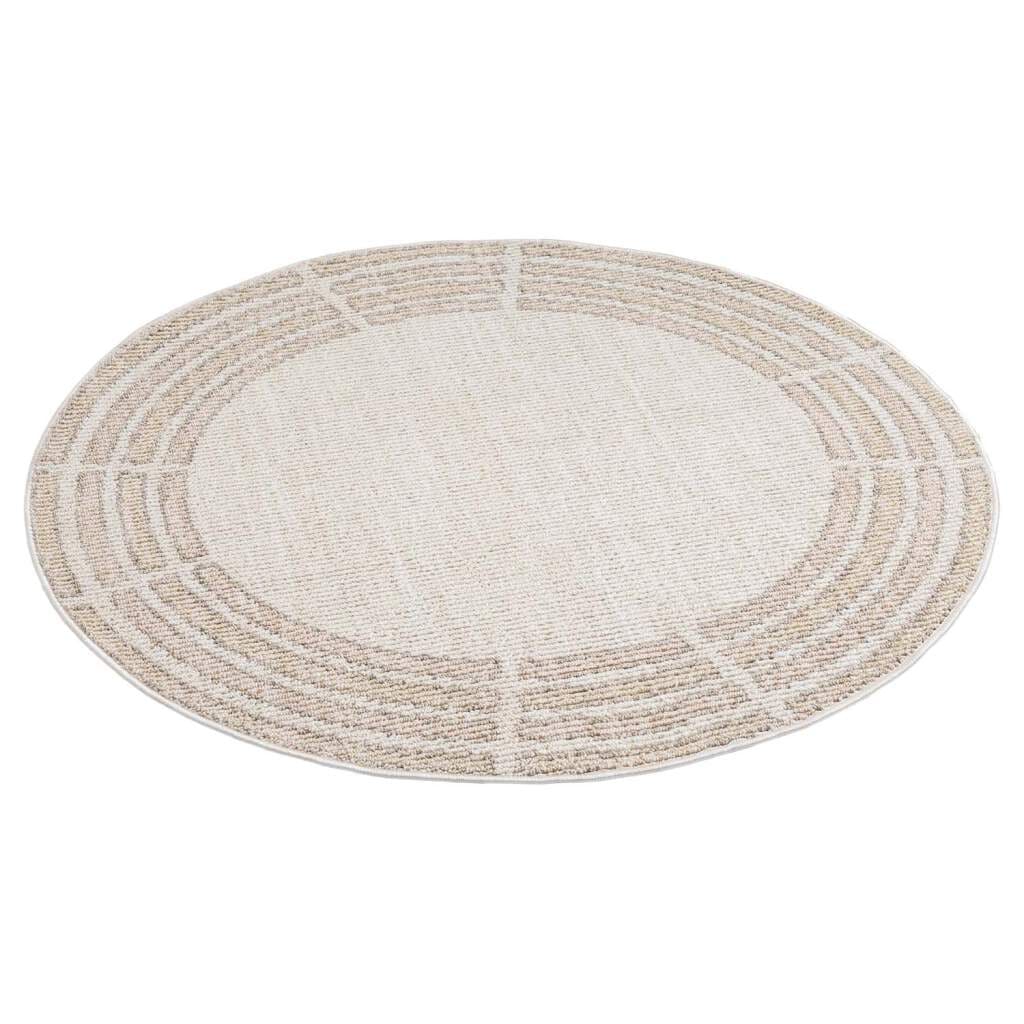 Carpet City Teppich »CLASICO 9068«, rund, 11 mm Höhe, Kurzflor, Hochtief-Muster, Boho, Wohnzimmer