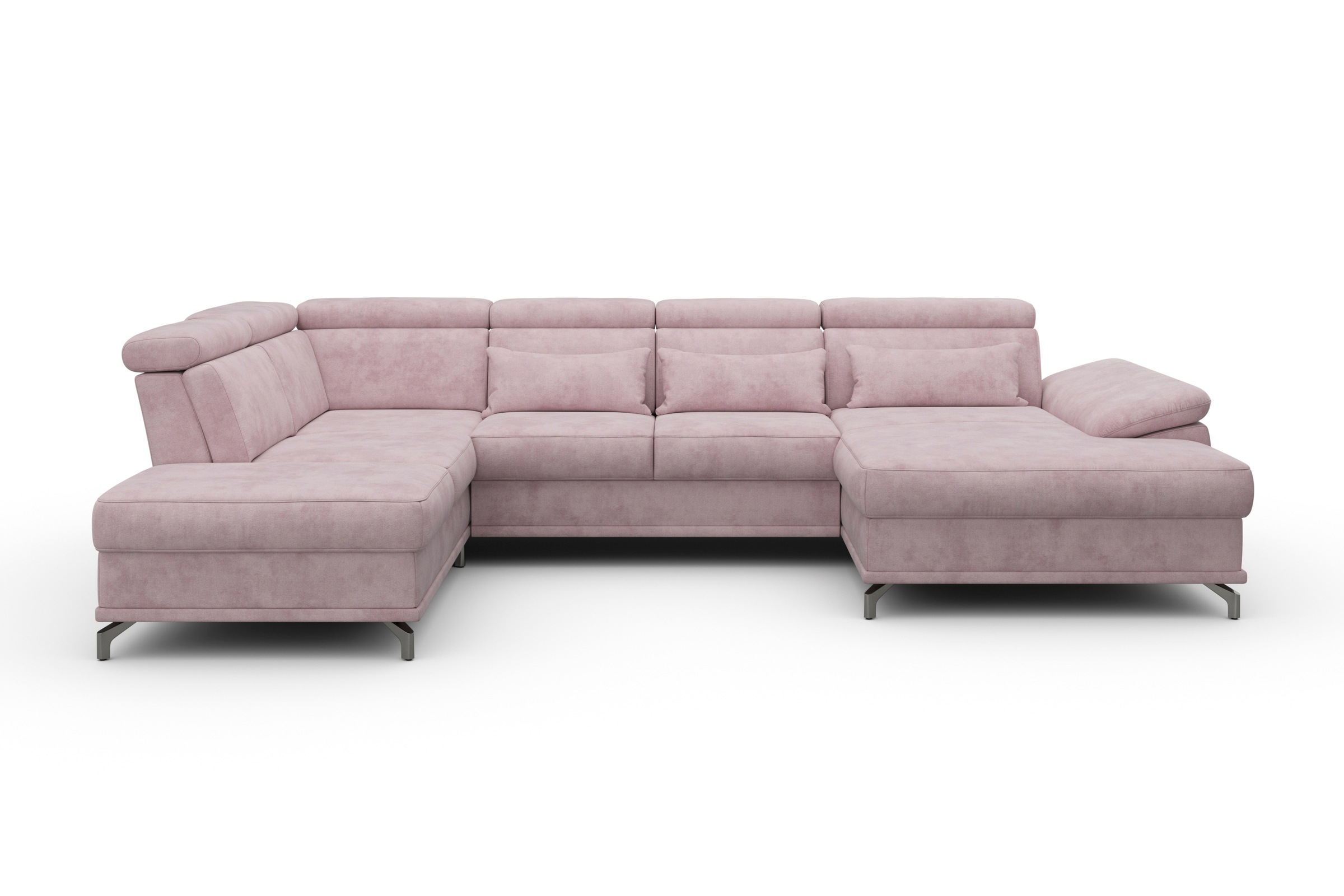 sit&more Wohnlandschaft »Cabrio U-Form, mit Sitztiefenverstellung, Arm- und Kopfteilverstellung«, 3 Nierenkissen, Federkern, optional Bettfunktion und Stauraum