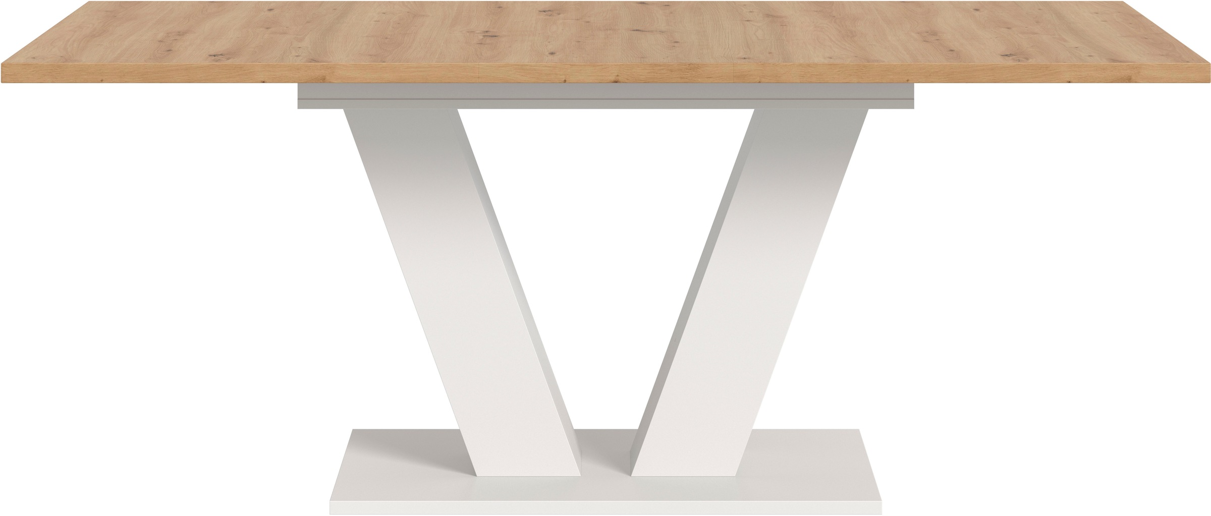 INOSIGN Esstisch »Motus, ausziehbar 150 -190 cm, inklusive 40 cm Einlegeplatte«, (Set, 1 St.), V-Gestell mit Bodenplatte, Tisch, Küchentisch, Esszimmer, Küche