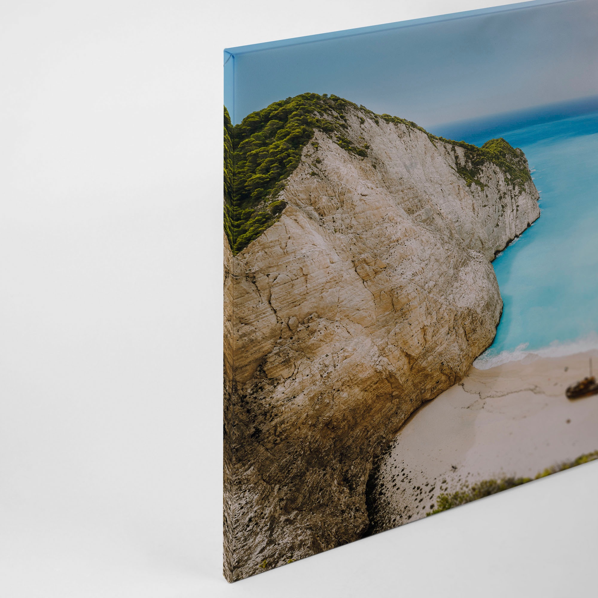 A.S. Création Leinwandbild »Greek Bay«, Kunst-Gemälde-Kinder, (1 St.), Strand Meer Bucht Keilrahmen Sommer Leinwand-Bild Wohnzimmer modern