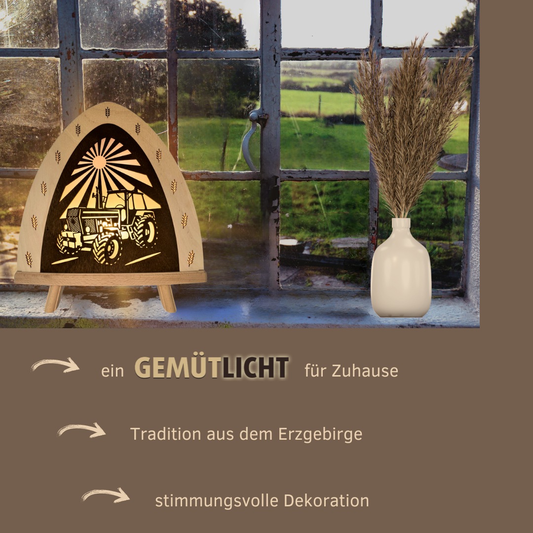 Weigla LED Dekolicht »Traktor, BxHxT: 30x32x6 cm« E14 Dekolampe aus dem Erz günstig online kaufen