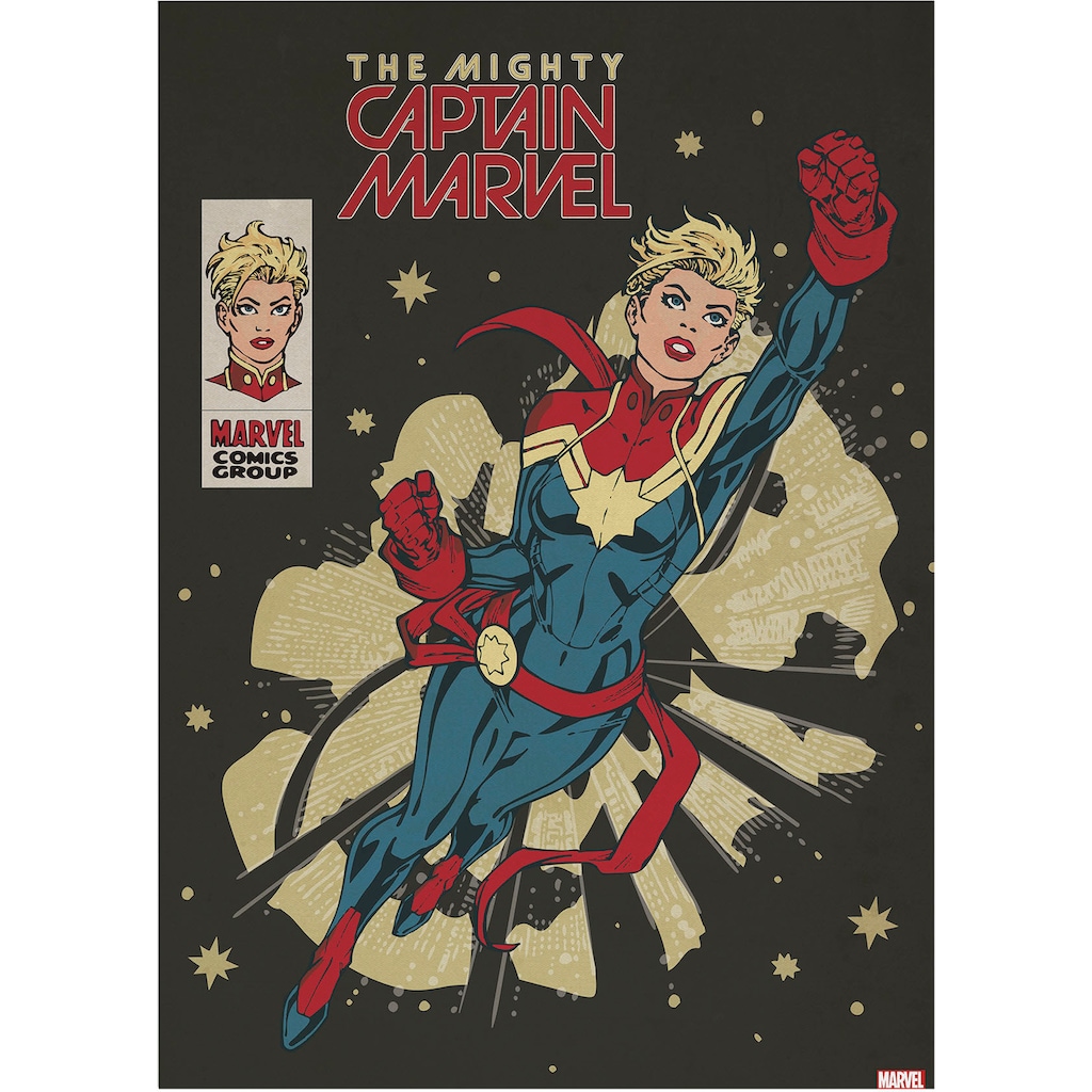 MARVEL Leinwandbild »The Mighty Captain Marvel«, (1 St.)