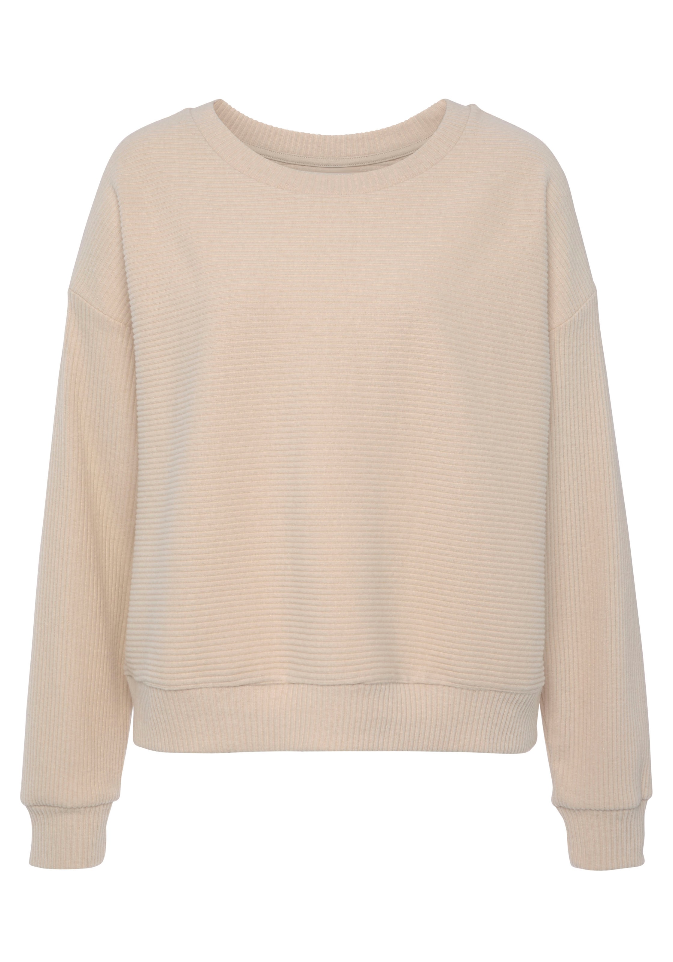 s.Oliver Sweatshirt, aus Ripp-Qualität mit überschnittenen Schultern, Loungewear