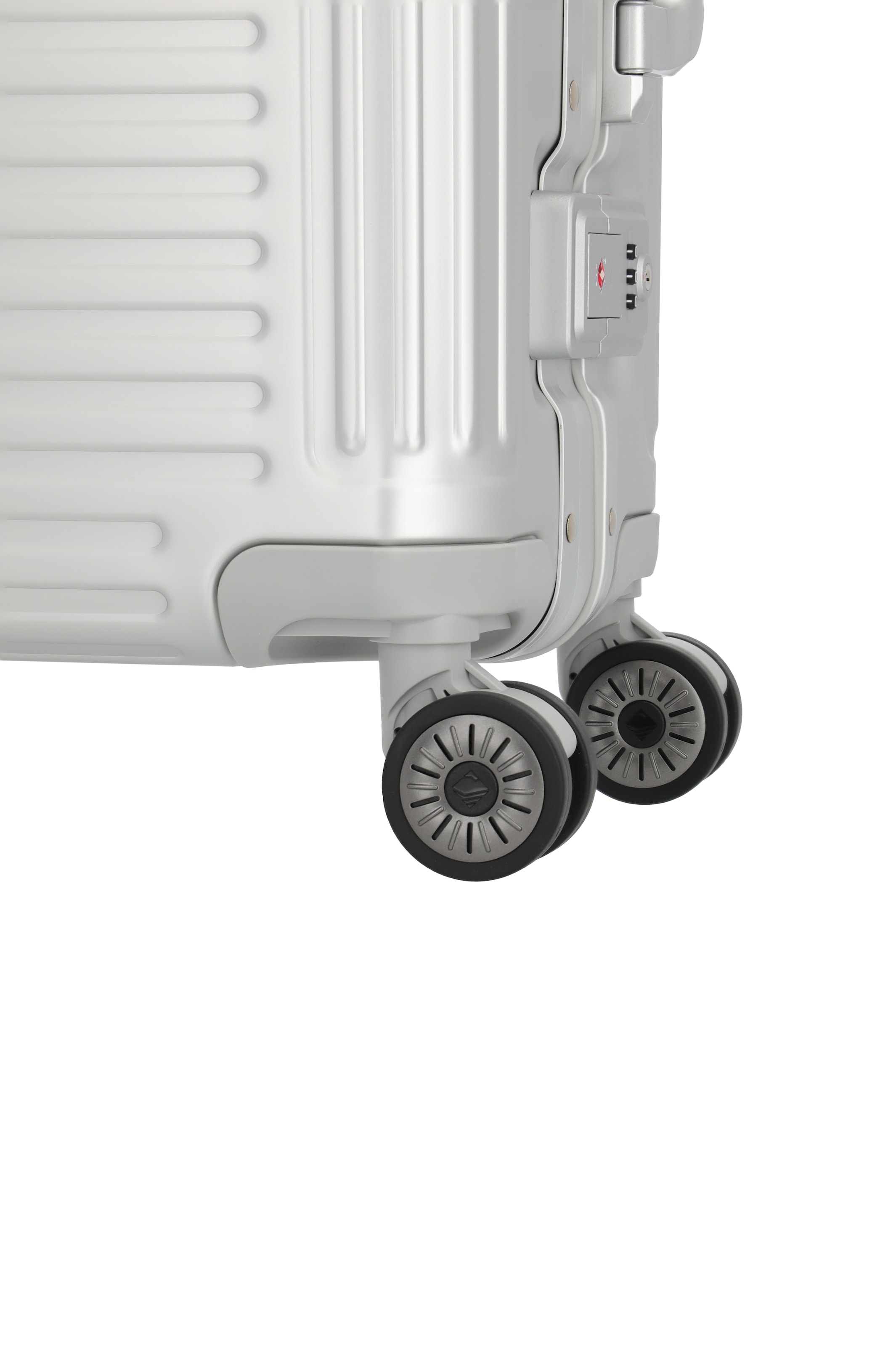 travelite Hartschalen-Trolley »NEXT Trunk Reisekoffer Aluminium« 39 l 4 Rollen Koffer, mit extra großem Stauraum und stabilem Rahmen