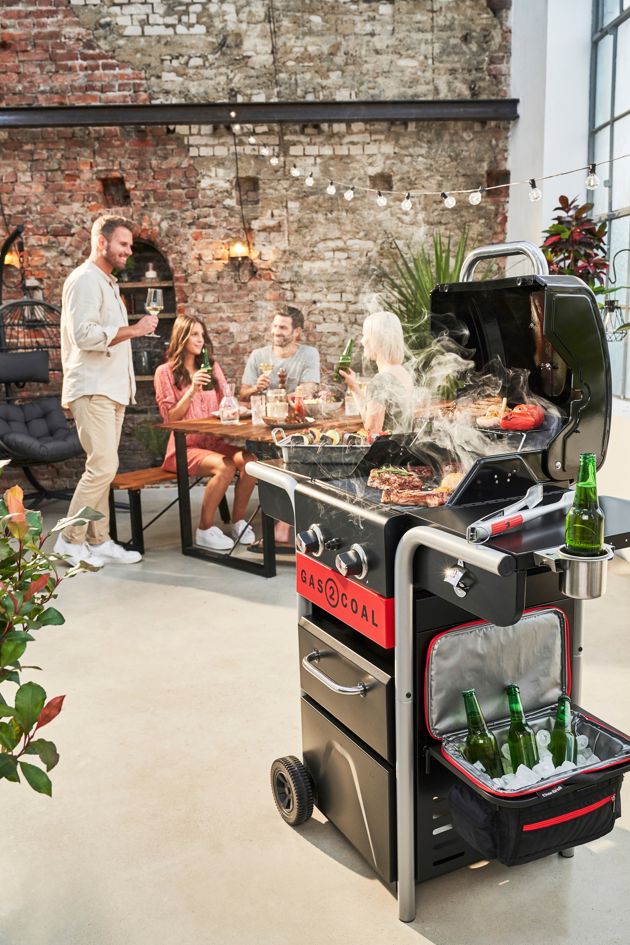 2. Bild von Char-Broil Kombigrill »Hybrid Gas2Coal 2.0 210«, 2-Brenner mit Seitenablage